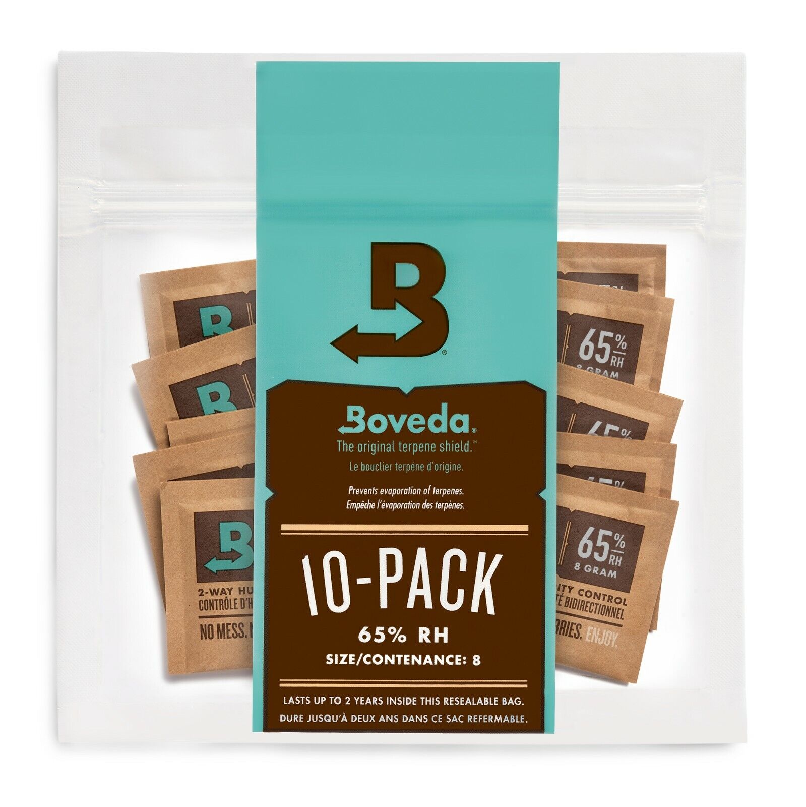 Boveda 65% RH 2-Way Humidity Control - Protects & Restores - Size 8 - 10 Count