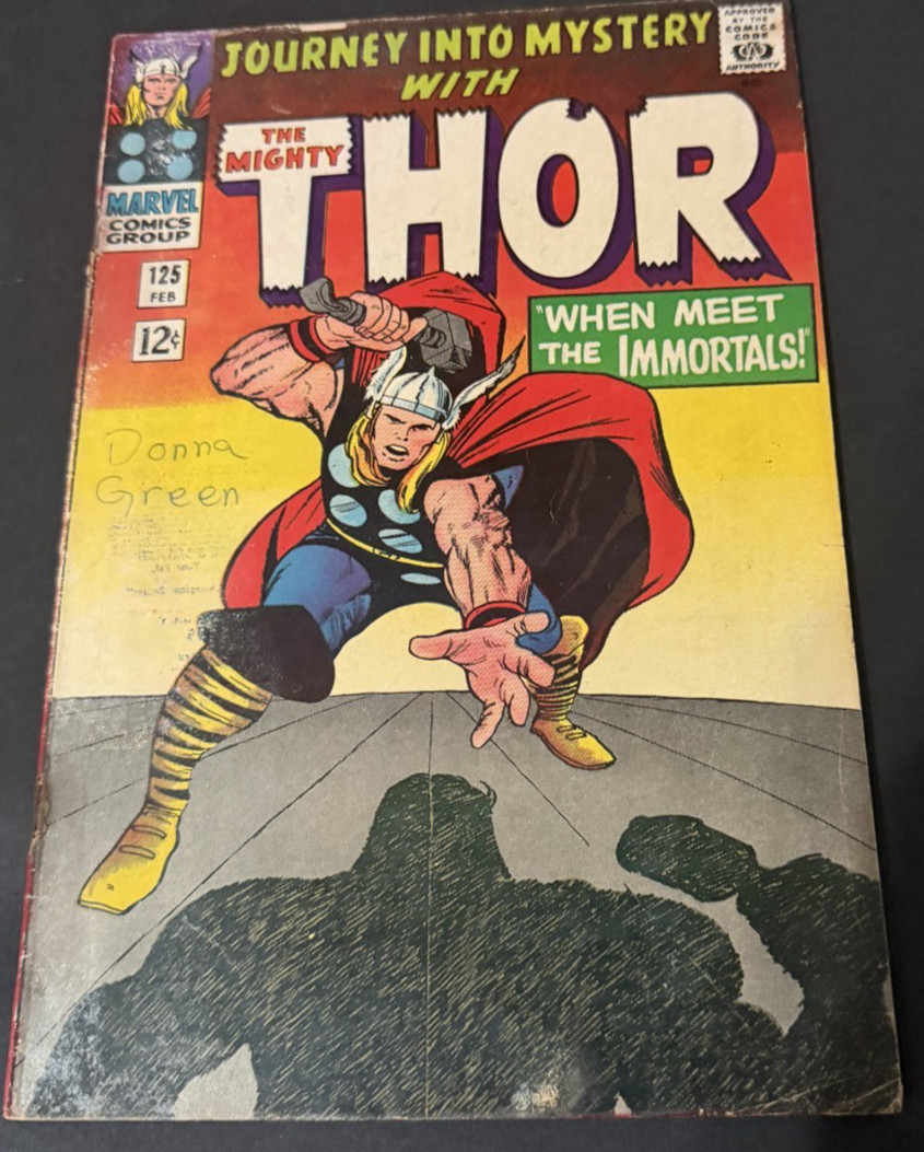 JOURNEY INTO MYSTERY #125 (1966) LAST JIM ISSUE, 3RD HERCULES, G+ 2.5 MARVEL