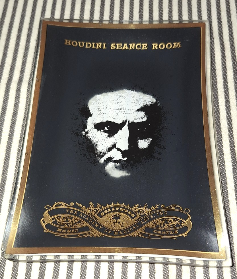 VTG HARRY HOUDINI MAGIC CASTLE SEANCE ROOM MAGICAL ARTS GLASS TRAY DISH Read