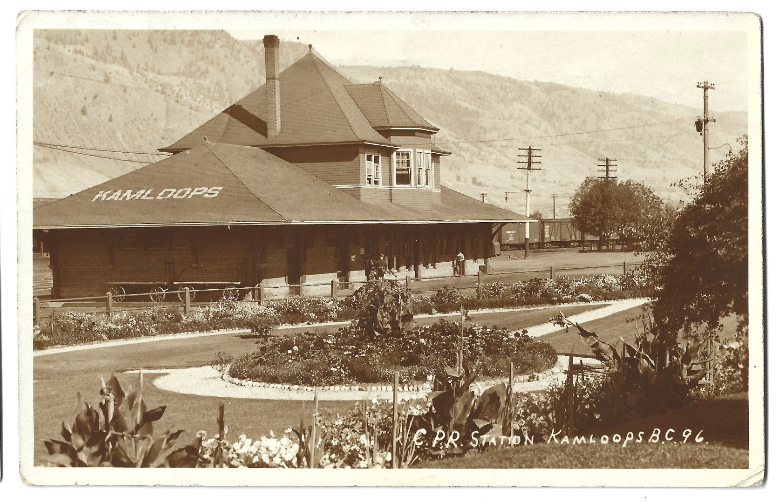 AZO RPPC Kamloops BC CPR Railroad Station Vintage Real Photo Postcard Canada AZO RPPC Kamloops BC CPR Railroad Station Vintage Real Photo Postcard Canada