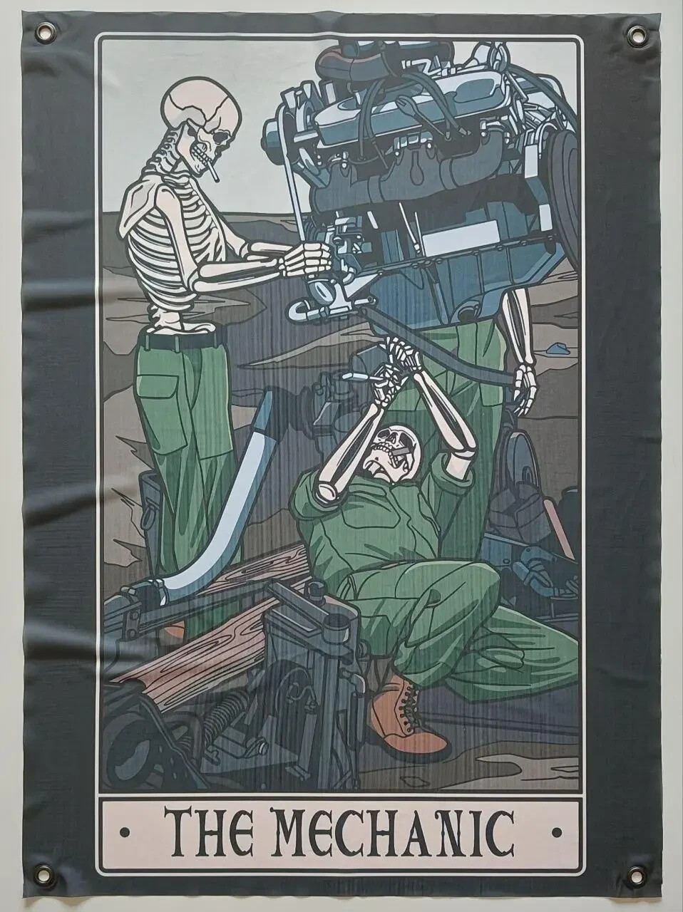 Ukrainian Morale Banner “The Mechanic” Army Flag 60x90 cm Soldier Motivation Art