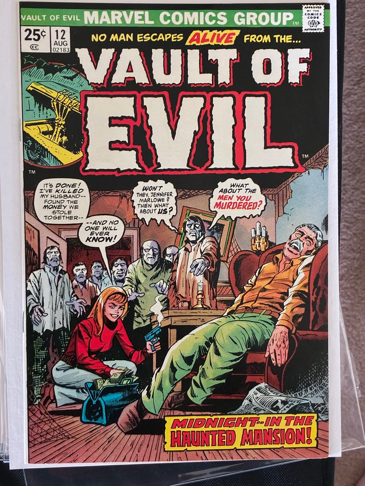 Vault of Evil #12 1974 9.4. NM high grade glossy white marvel horror