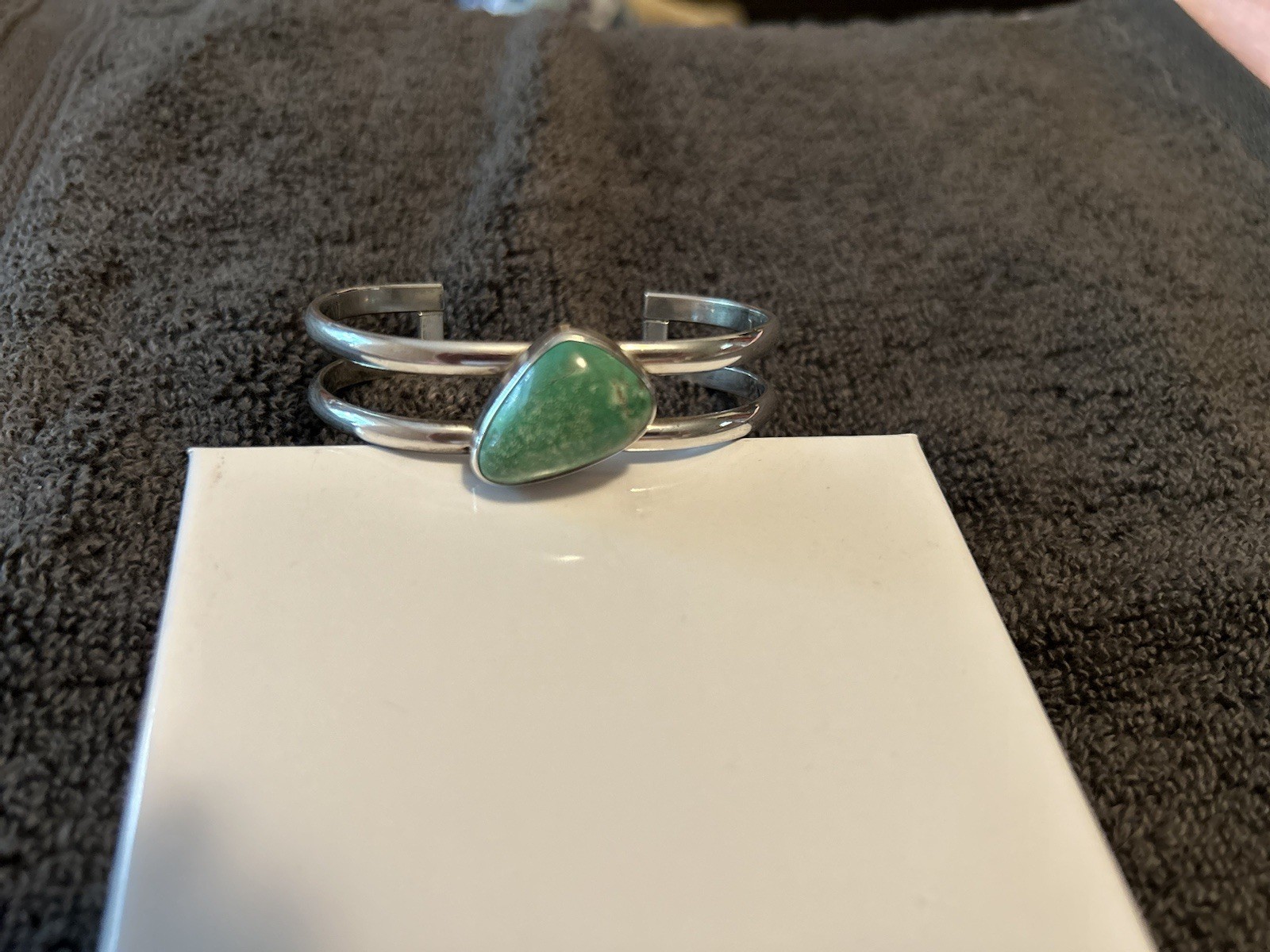 Vintage Large Turquoise And Sterling Silver Cuff Vintage Large Turquoise And Sterling Silver Cuff
