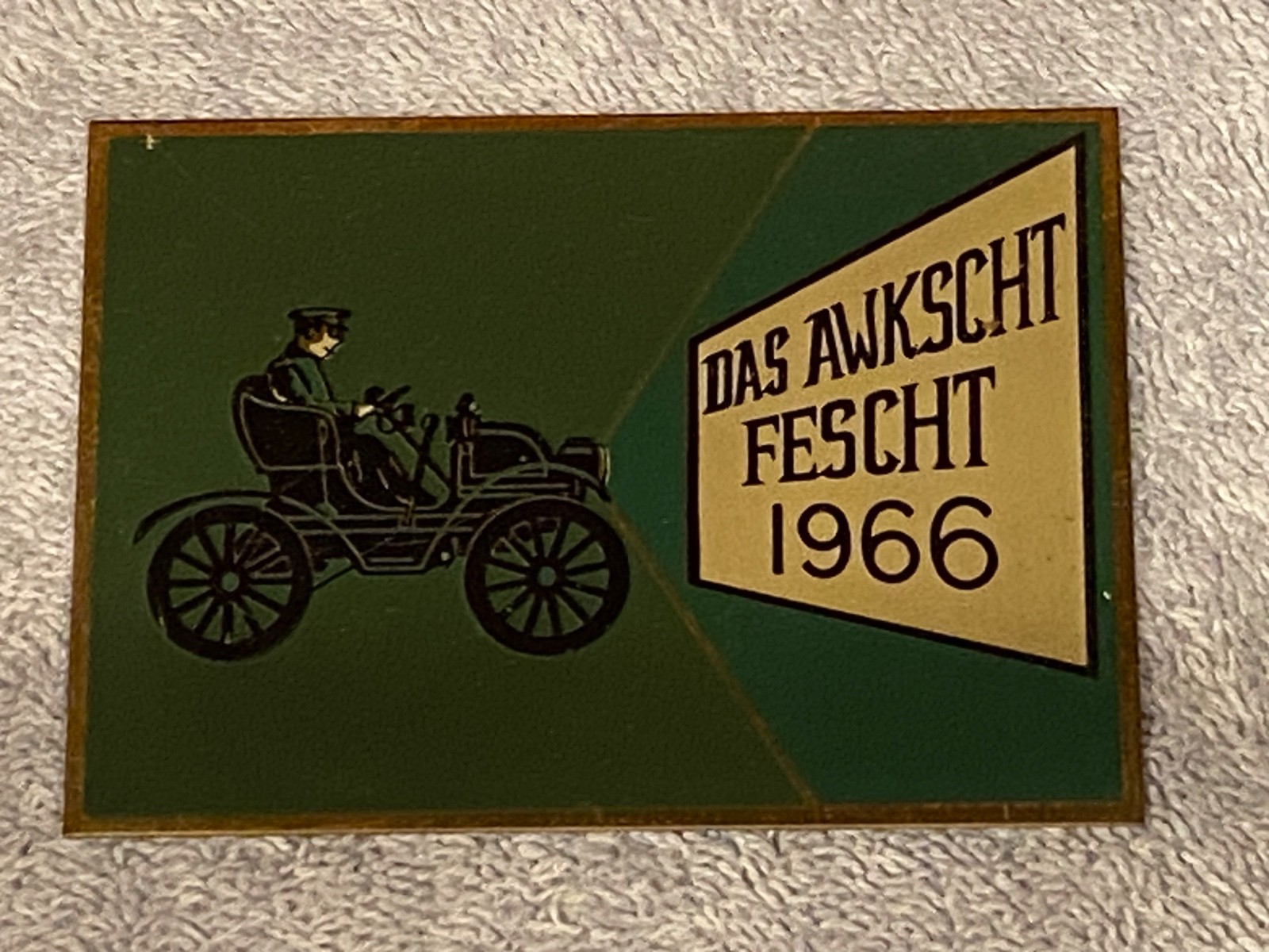 Vintage Auto Show Plaque - 1966 Das Awkscht Fescht - The August Festival Vintage Auto Show Plaque - 1966 Das Awkscht Fescht - The August Festival