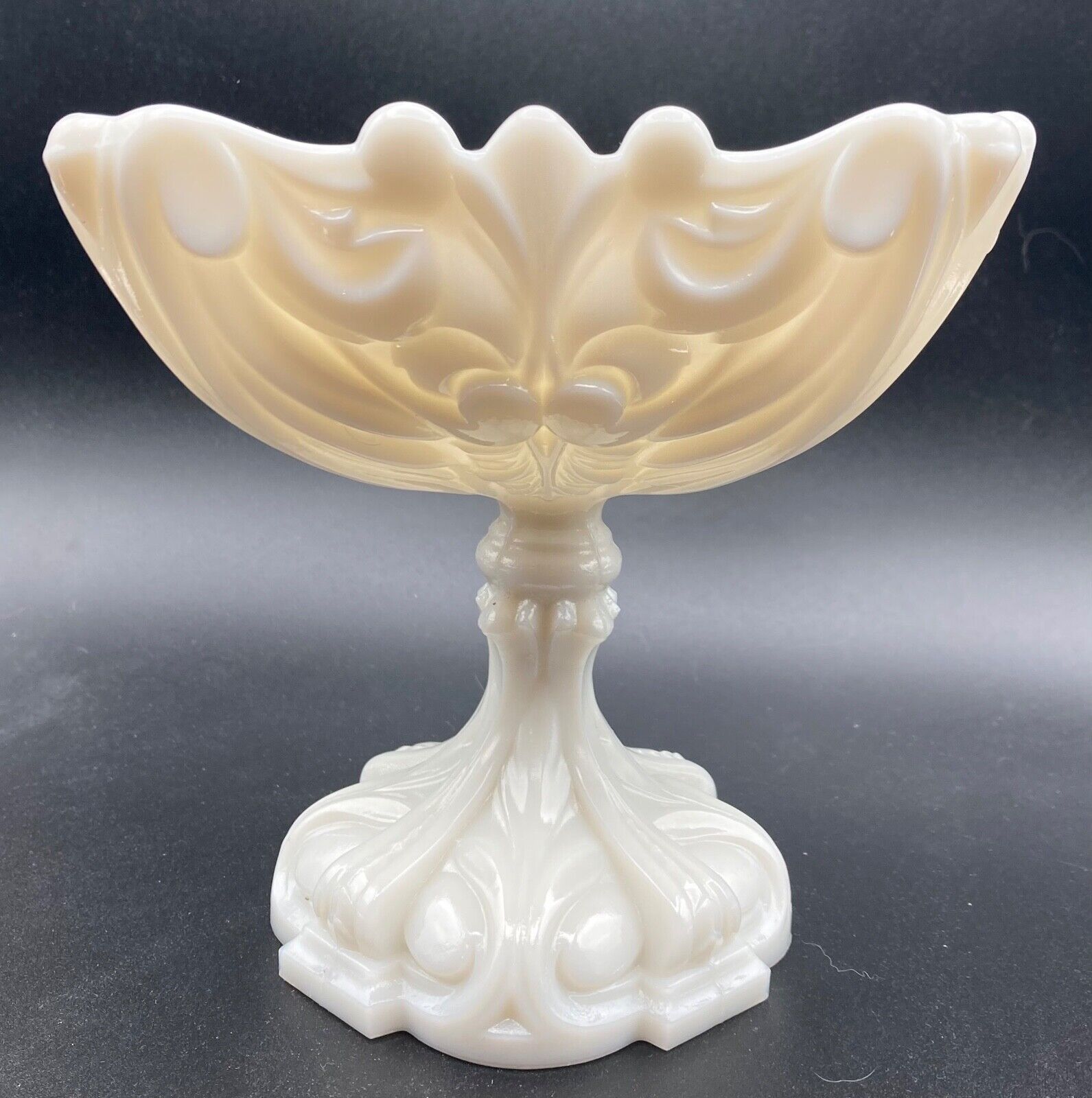 Opaline Compote Milk Glass Candy Dish Vallerysthal Portieux 6\