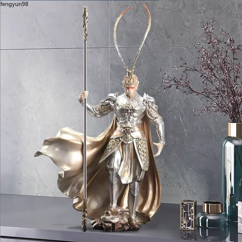 Sun Wukong NEW Monkey King Statue Fight to Beat Buddha Golden Hoop Home Ornament