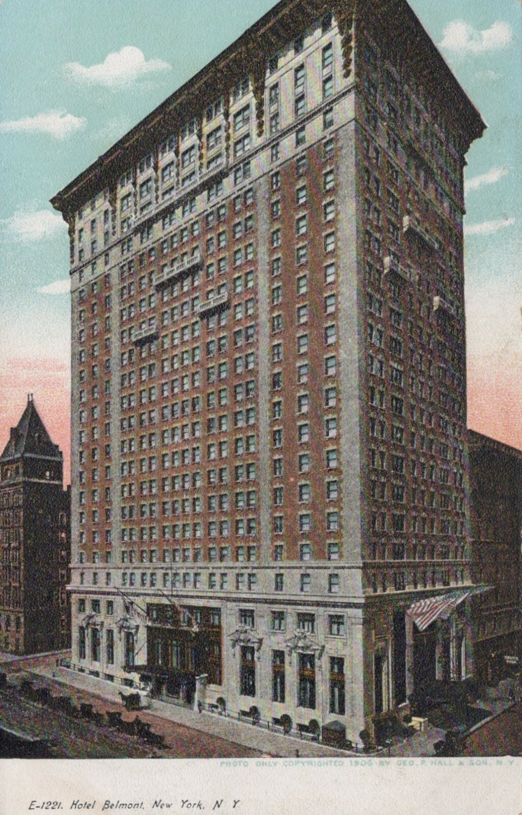 Hotel Belmont New York City NY Written On Vintage Undivided Back Post Card