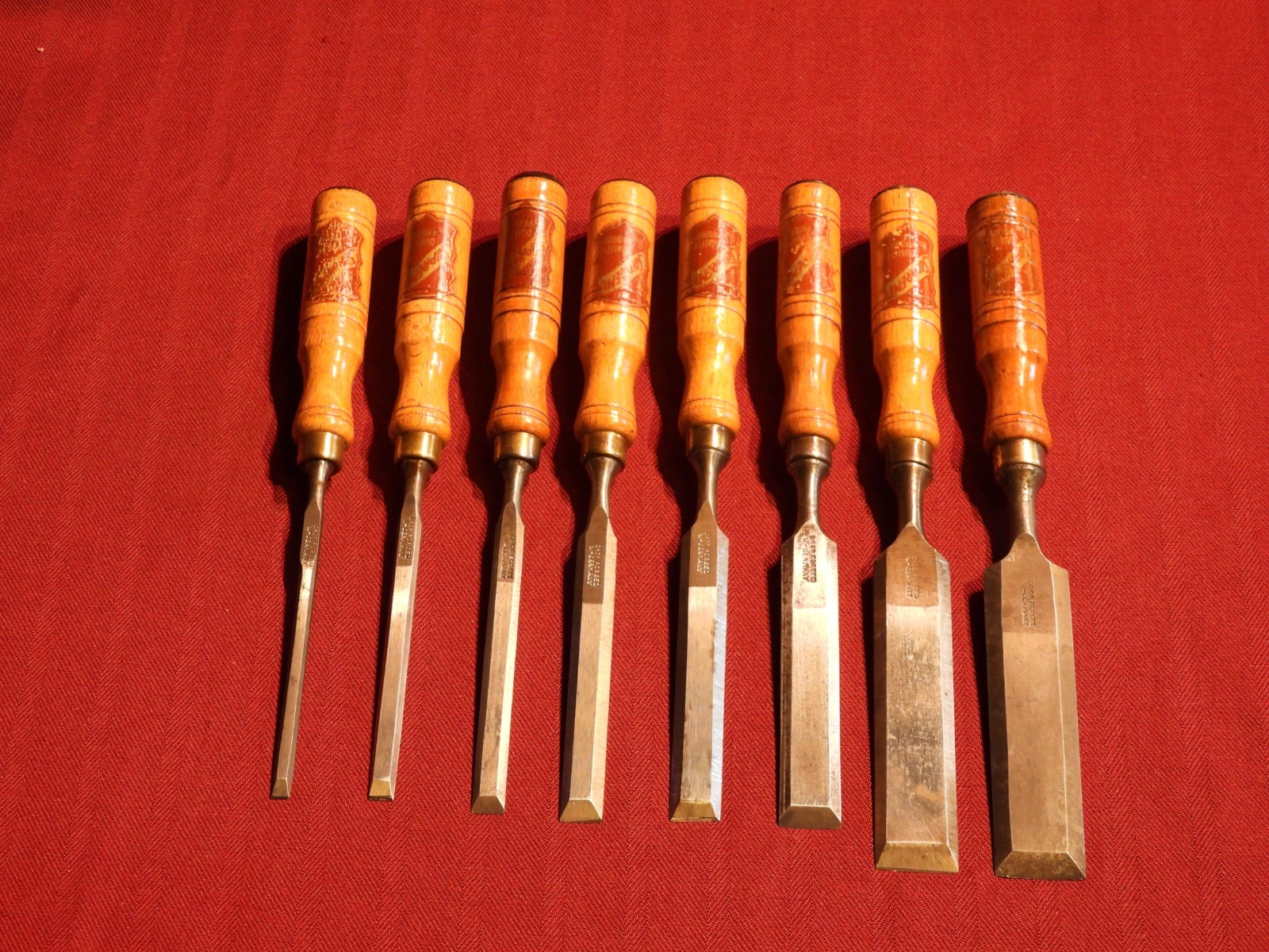 Supreme 8 Piece Drop Forged Bevel Edge Firmer Chisel Set  Without Box Restored