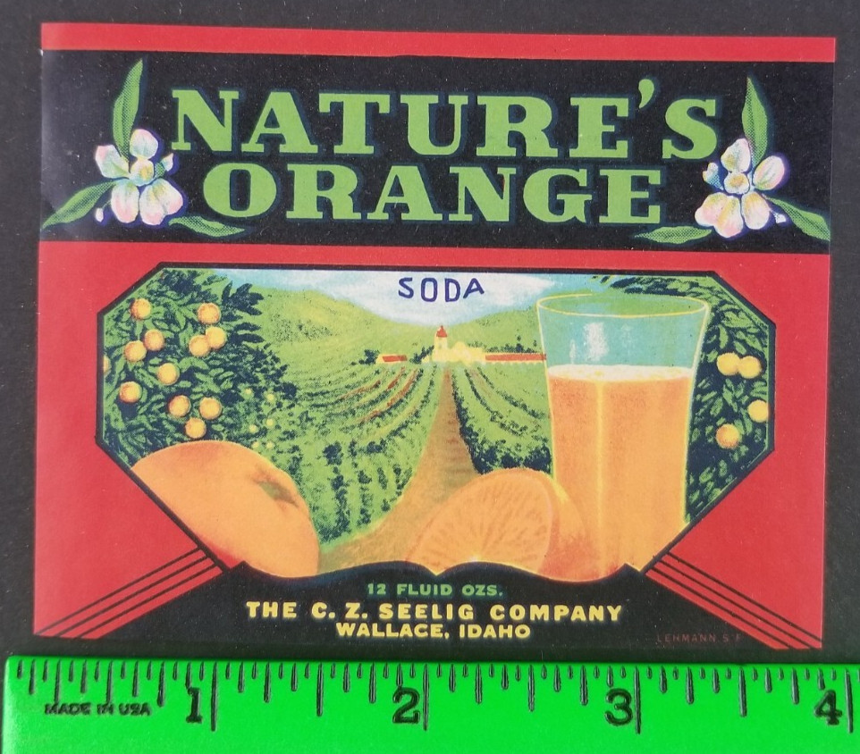 Vintage Nature's Orange Soda Drink Label Card Vintage Nature's Orange Soda Drink Label Card