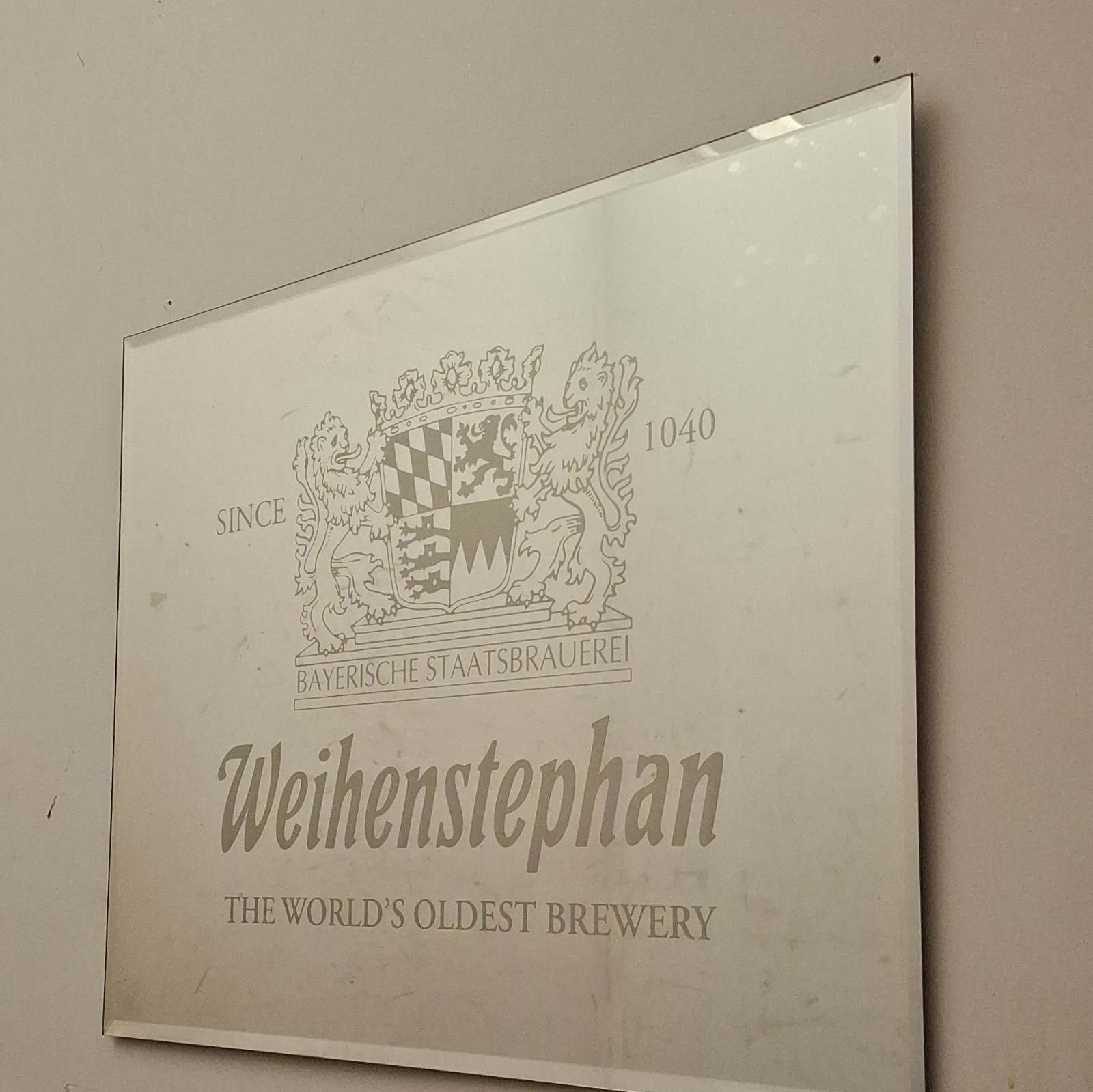 Weihenstephan Breweriana Beer Mirror Sign “The World’s Oldest Brewery” Weihenstephan Breweriana Beer Mirror Sign “The World’s Oldest Brewery”