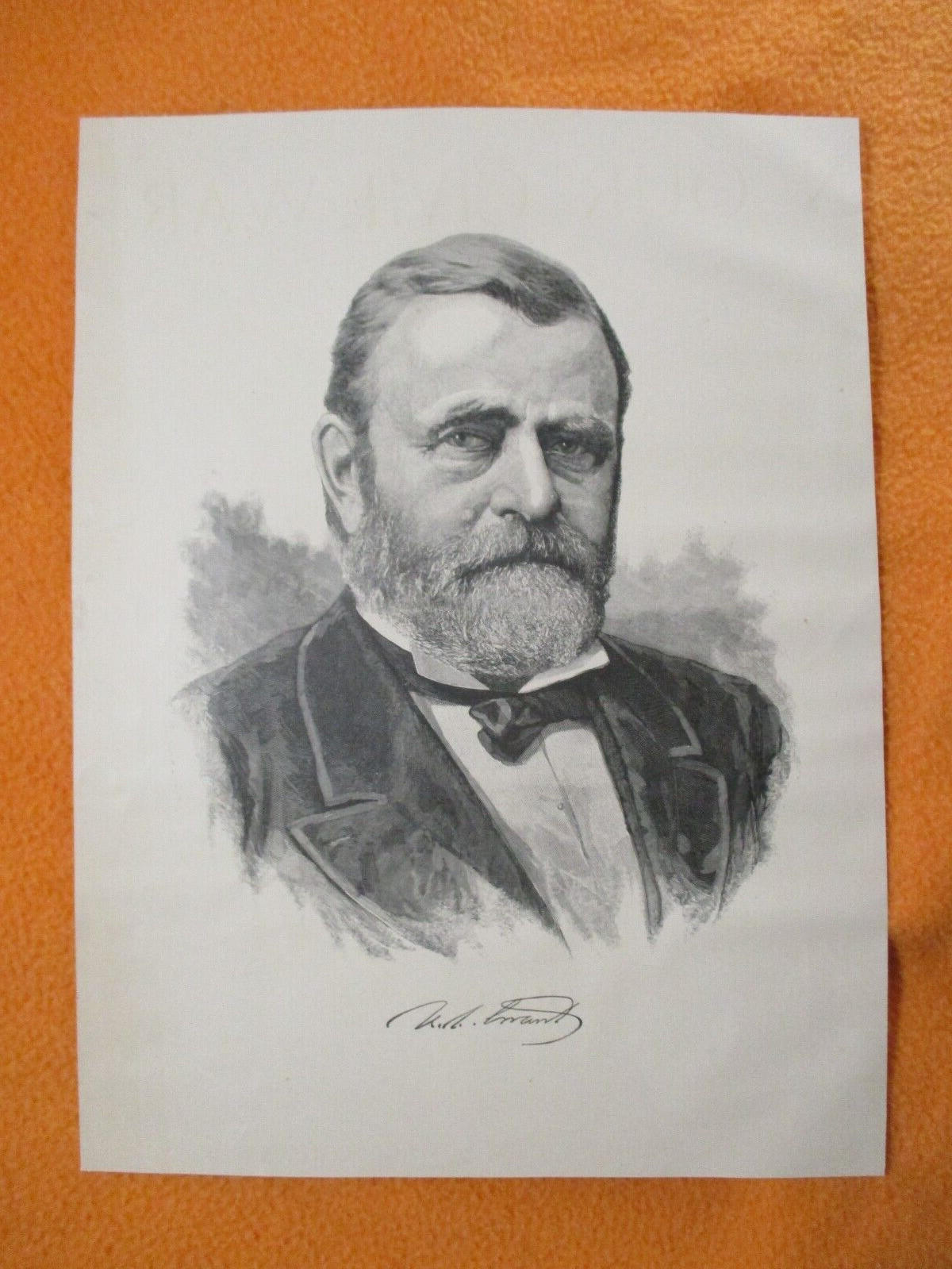 1885 Print - President Ulysses Grant, Former General & Commander in Civil War