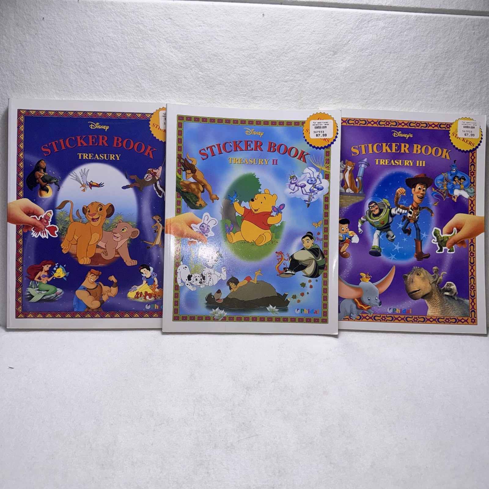 3 Vintage Disney Sticker Books Treasury I II III Phidal Unused Stickers Cartoon 3 Vintage Disney Sticker Books Treasury I II III Phidal Unused Stickers Cartoon