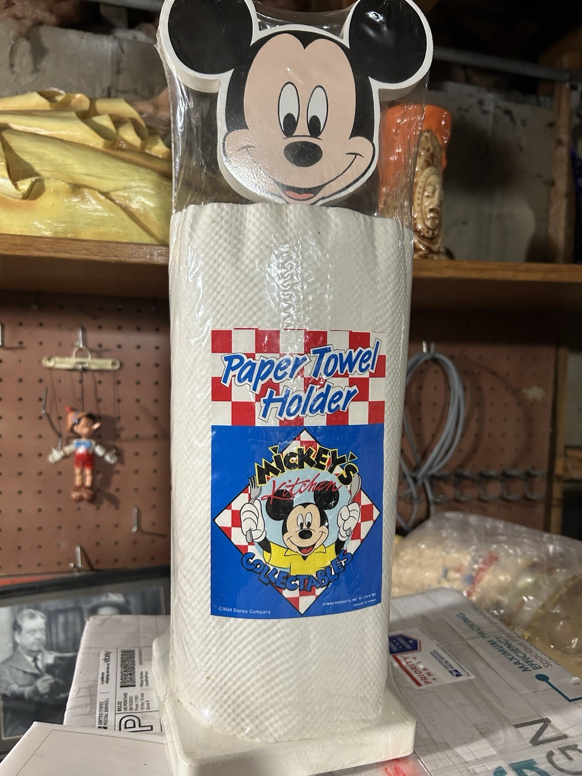 1987 Walt Disney Company Mickey Mouse Paper towel Holder Mickey\'s Kitchen NEW
