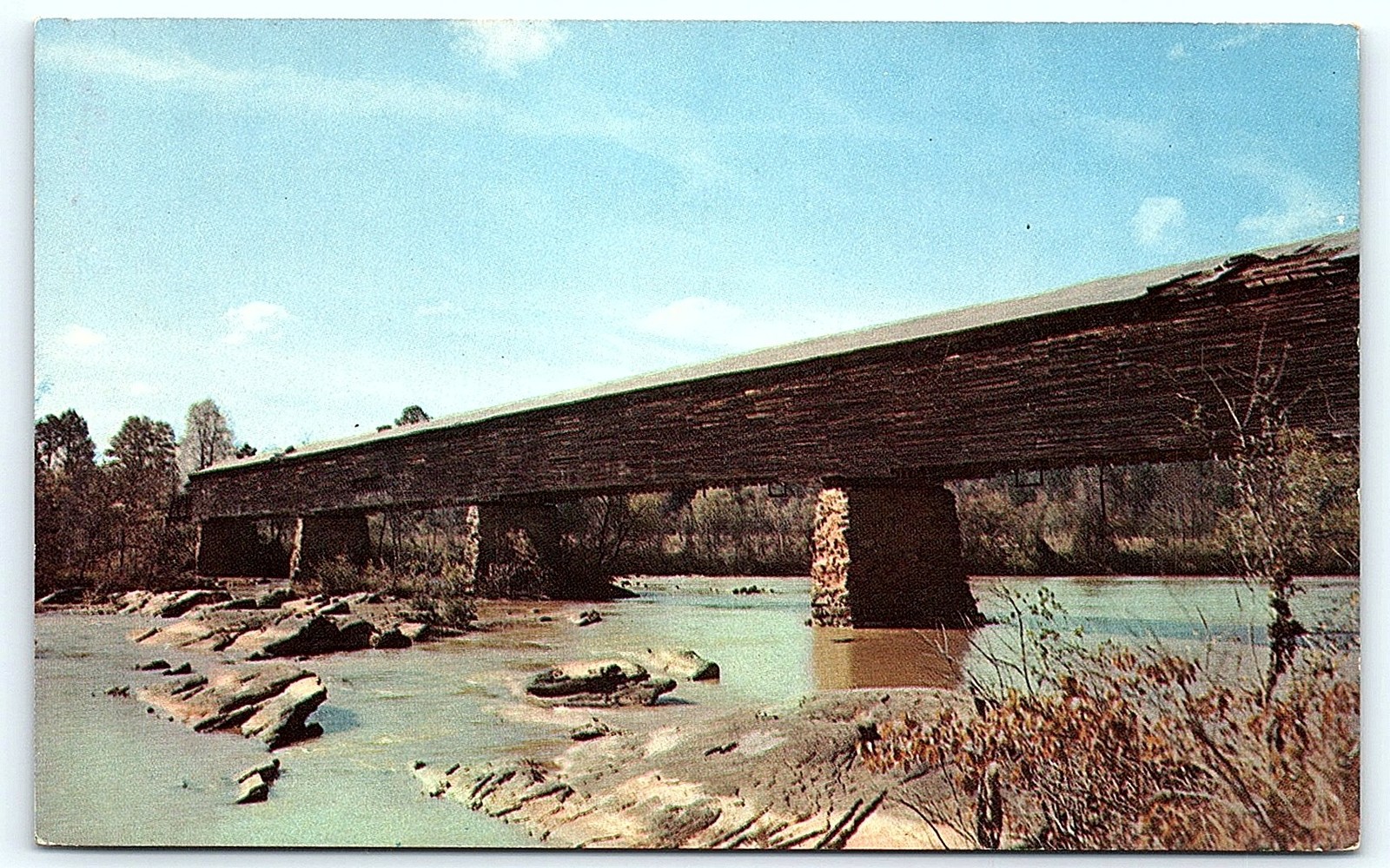 Covered bridge postcard