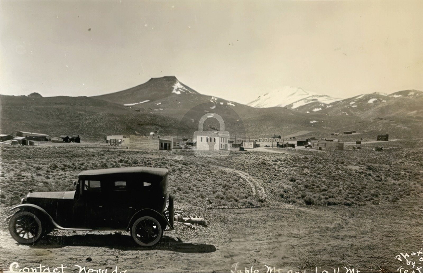 1920s Contact Nevada Table Mt. & Lall Mt. RPPC Photo Postcard COPY