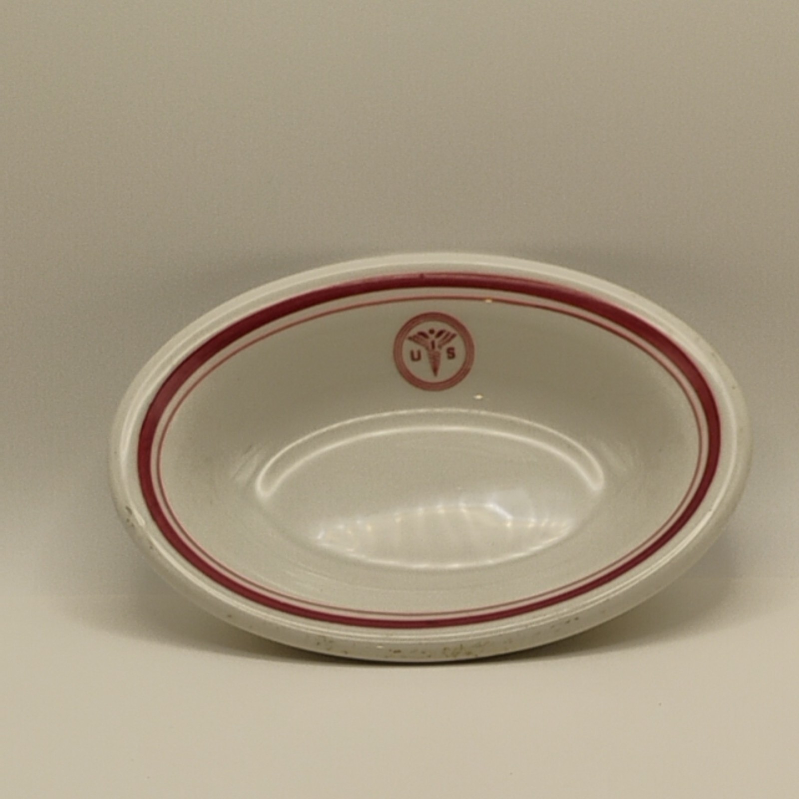 1940s US Army Medical Corps Sterling China condiment Dish East Liverpool Ohio