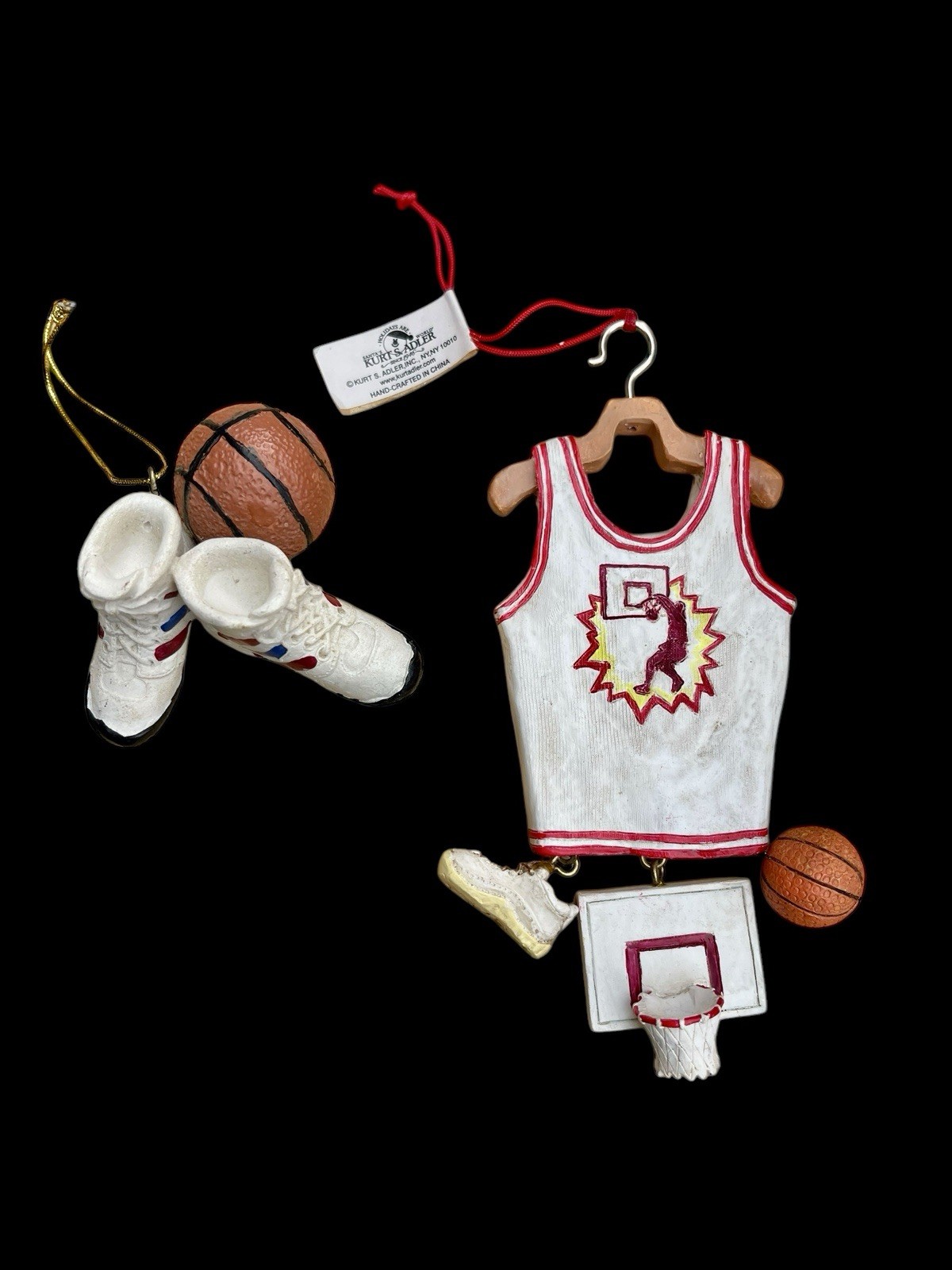 Vtg Kurt Adler Christmas Ornament Basketball Jersey & Shoes RARE