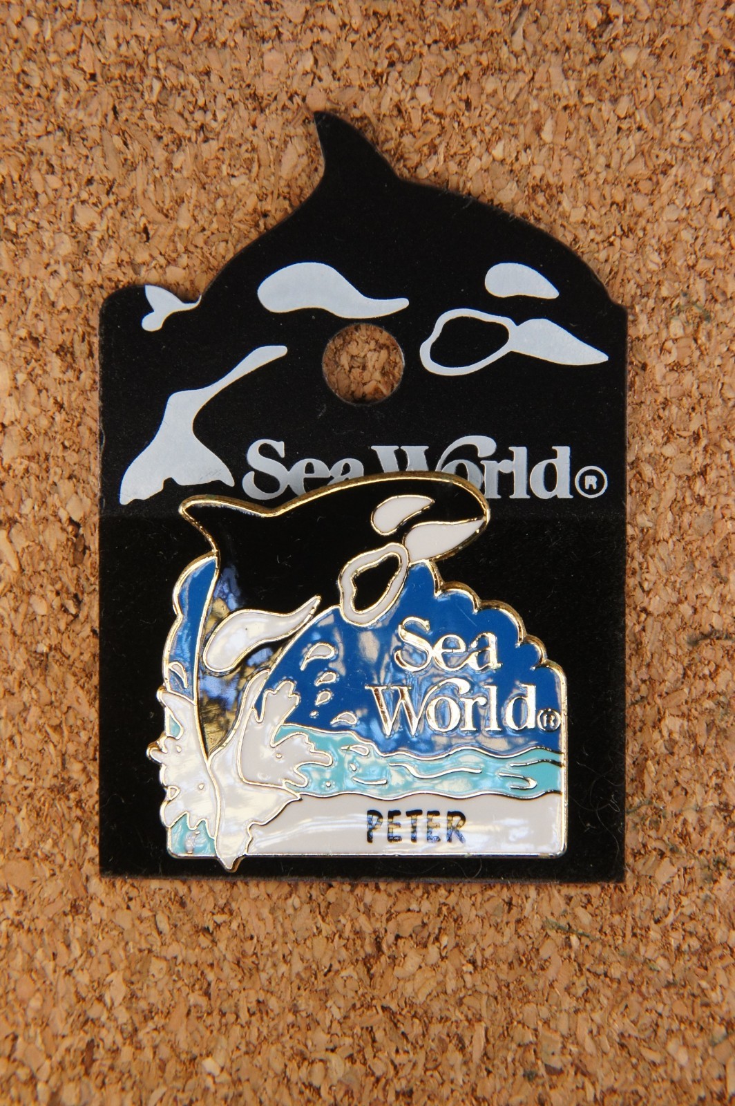 Vintage 1994 SeaWorld Orlando Shamu Orca Enamel Pin Badge Carded