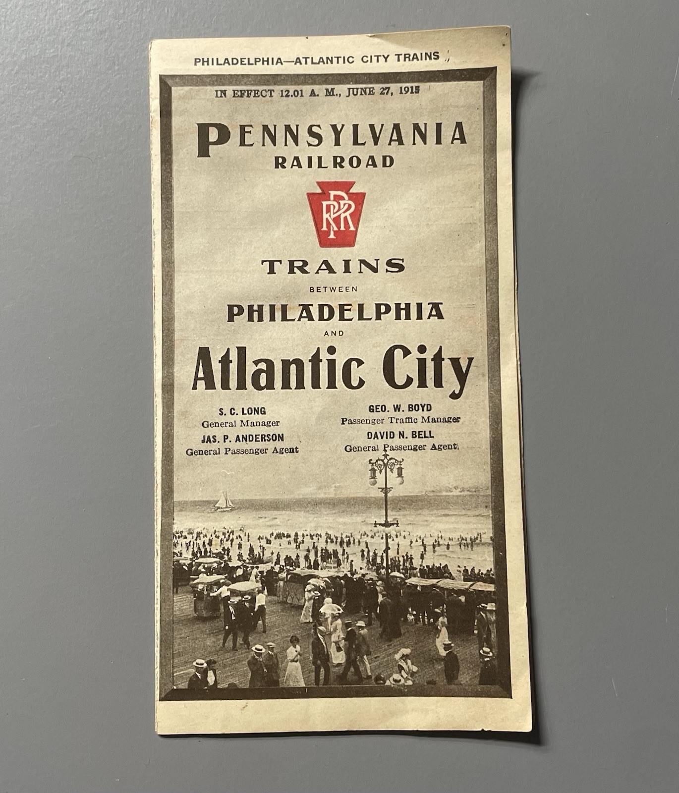 1915 PRR Pennsylvania Railroad Atlantic City Philadelphia Train Shedule 