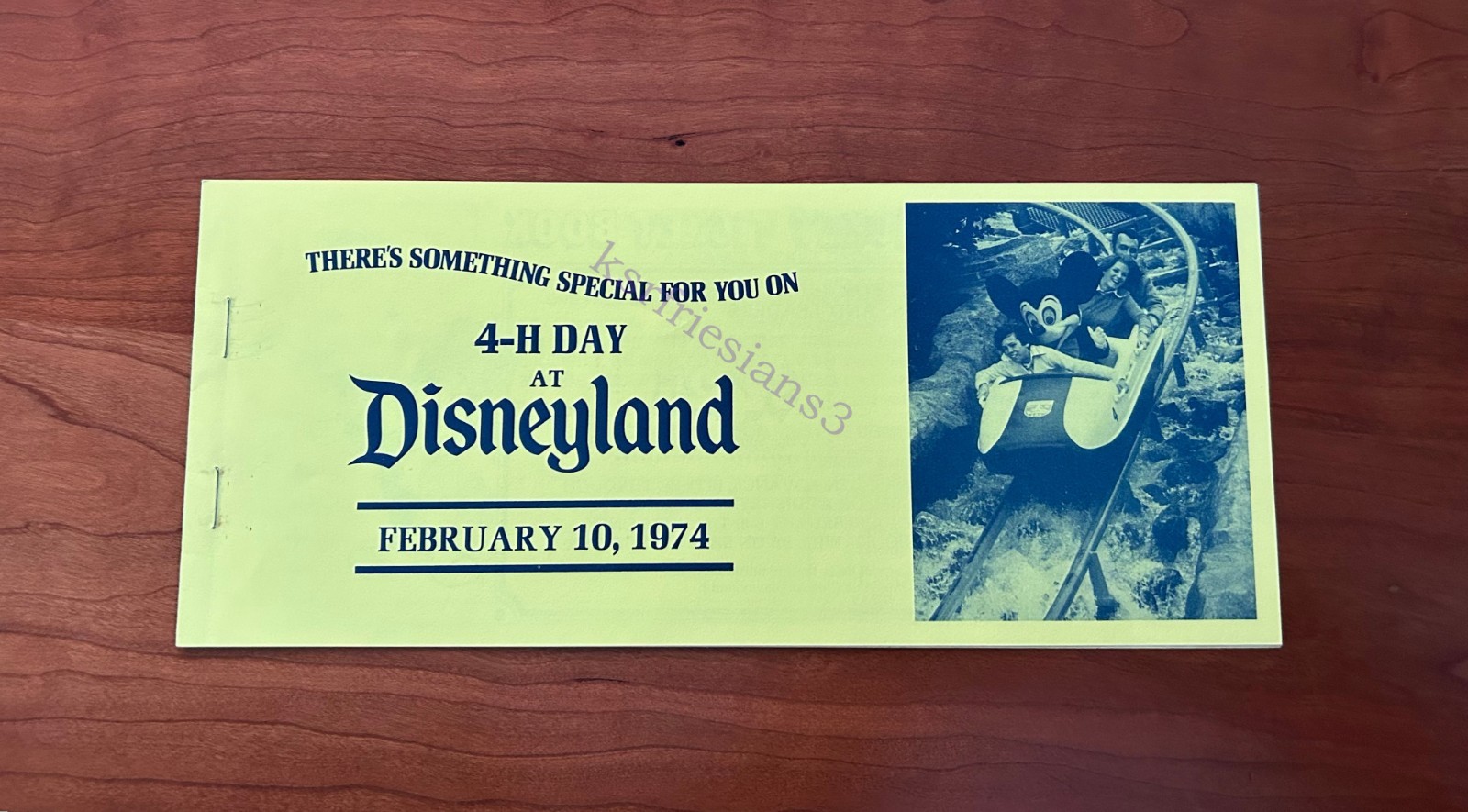 1974 DISNEYLAND 4-H YOUTH DAY ADVANCE ORDER FOR A JIMINY CRICKET TICKET BOOK