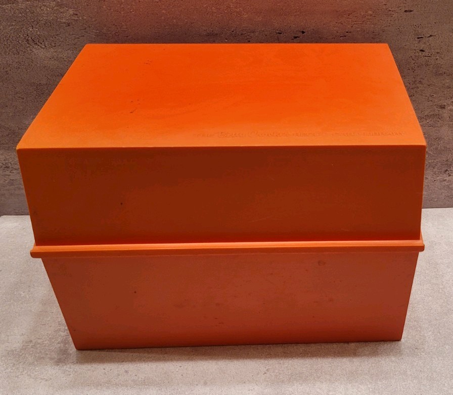 Vintage Retro Betty Crocker Orange Recipe Card Library Box Only No Cards 