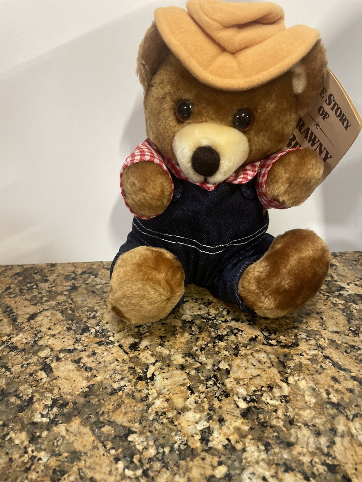 Vintage Del Monte Brawny Bear Plush Overalls Stuffed Animal Dakin 1985 10.5\ Vintage Del Monte Brawny Bear Plush Overalls Stuffed Animal Dakin 1985 10.5\