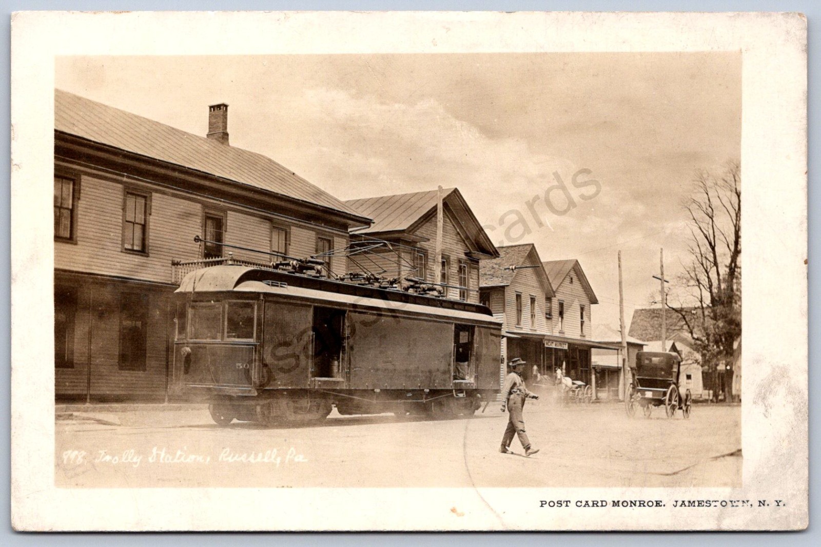 K11/ Russell Pennsylvania RPPC Postcard c1910 Trolley Depot Streetcar 79 K11/ Russell Pennsylvania RPPC Postcard c1910 Trolley Depot Streetcar 79