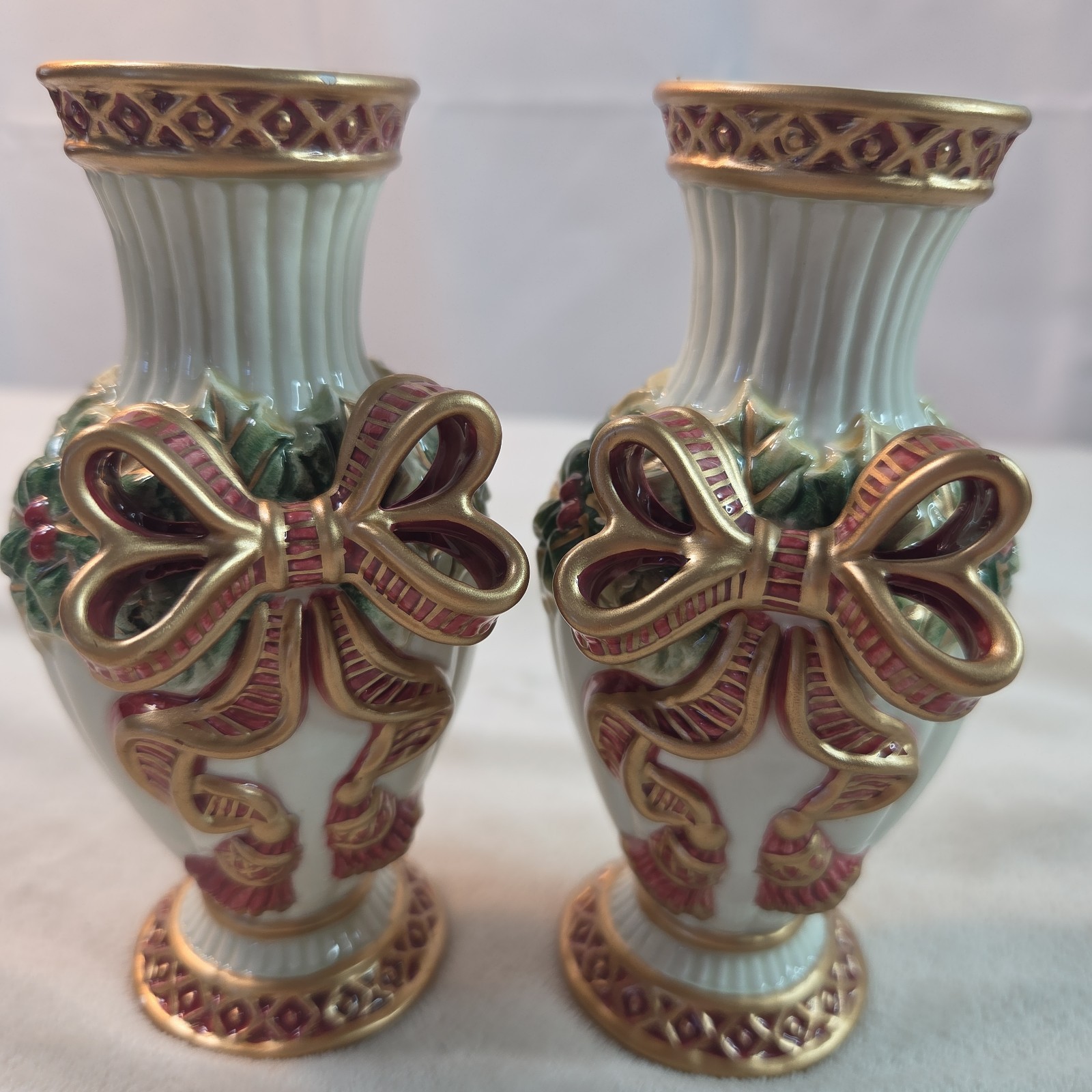 Vintage Fitz & Floyd Noel Classic Collection Candle Holders Set 2 Christmas 5\