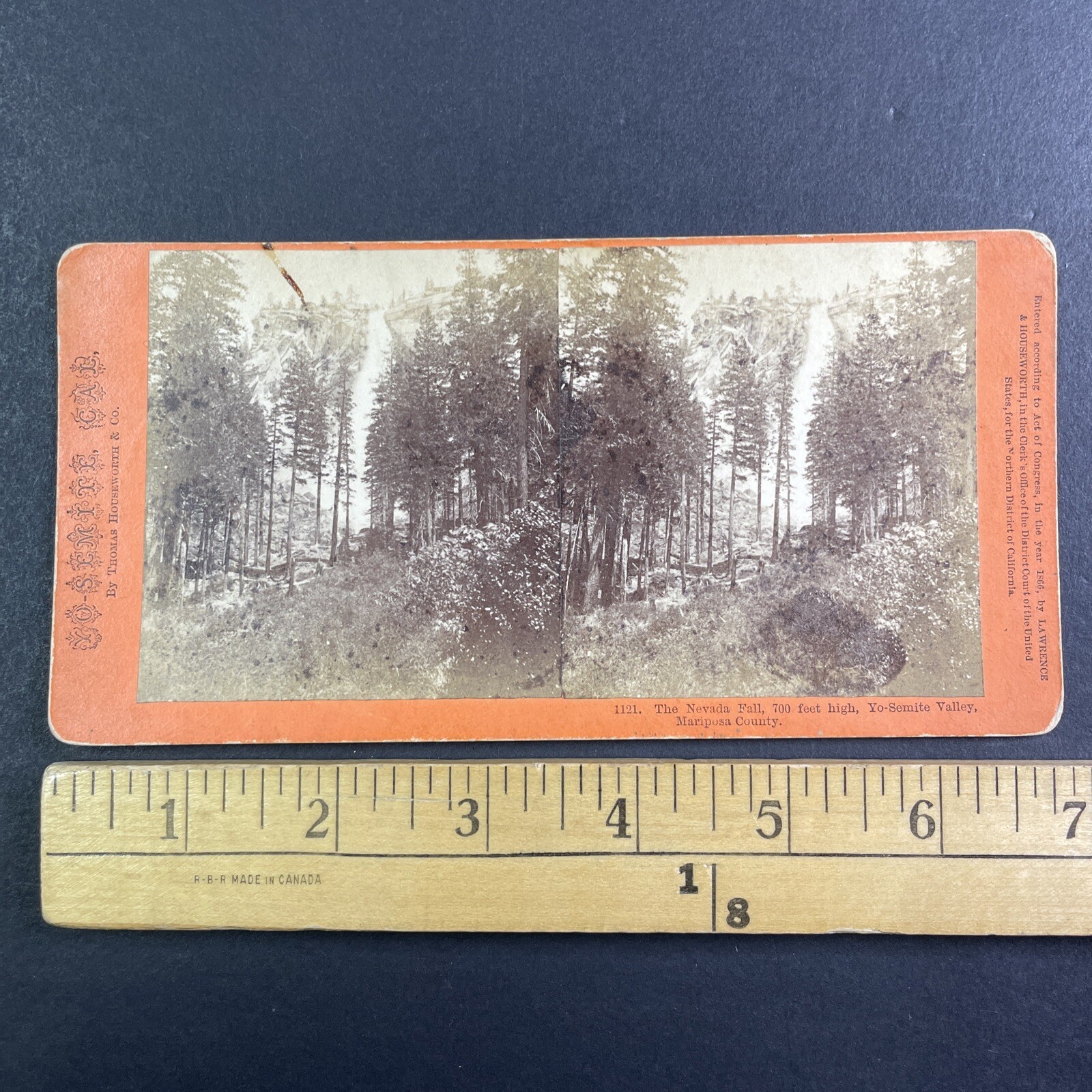 Nevada Fall Yosemite Stereoview Thomas Houseworth & Co. 1860s California