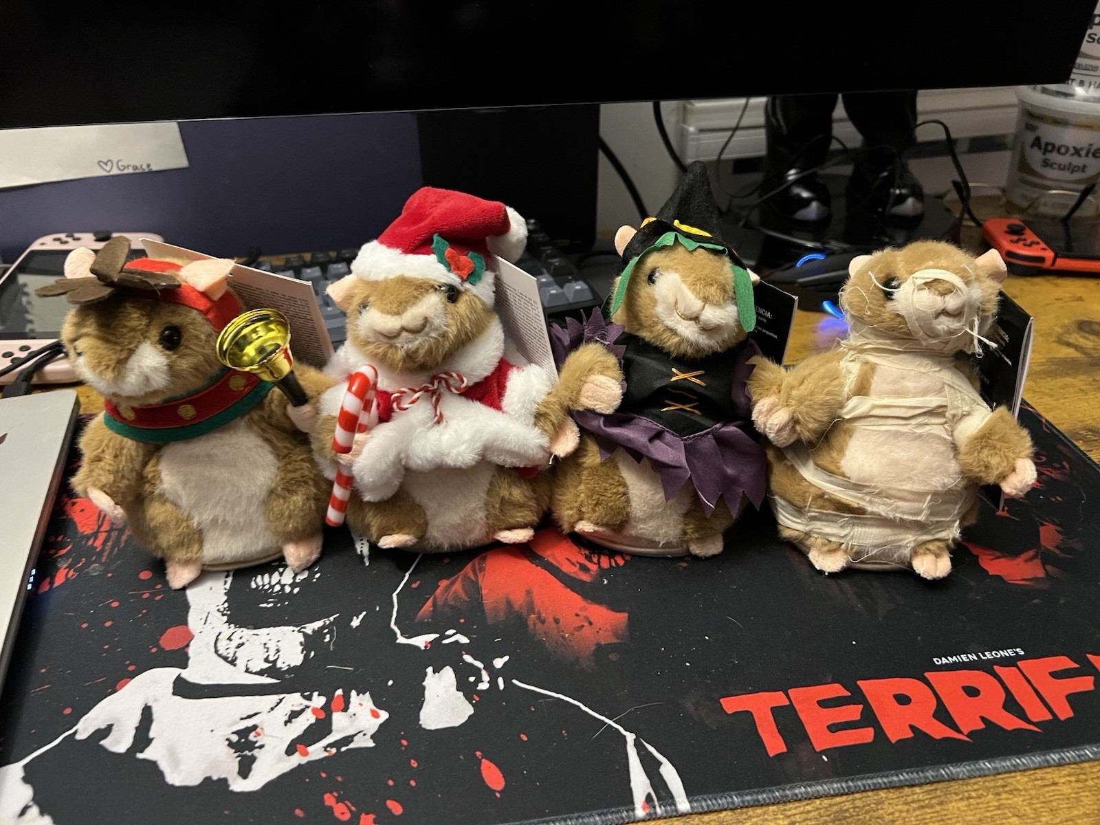 Gemmy 2026 Remake Dancing Hamsters FULL SET Witch Mummy Santa Reindeer RARE