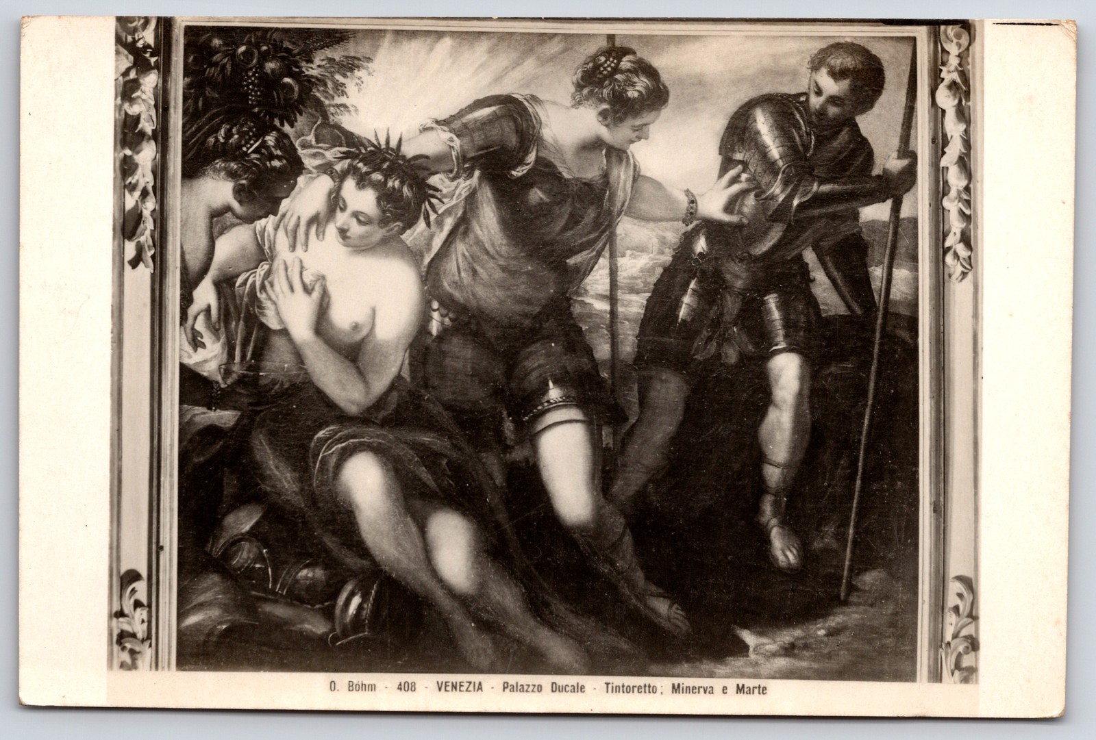 RPPC Tintoretto Minerva e Marte Palazzo Ducale Venice Italy O Böhm 408