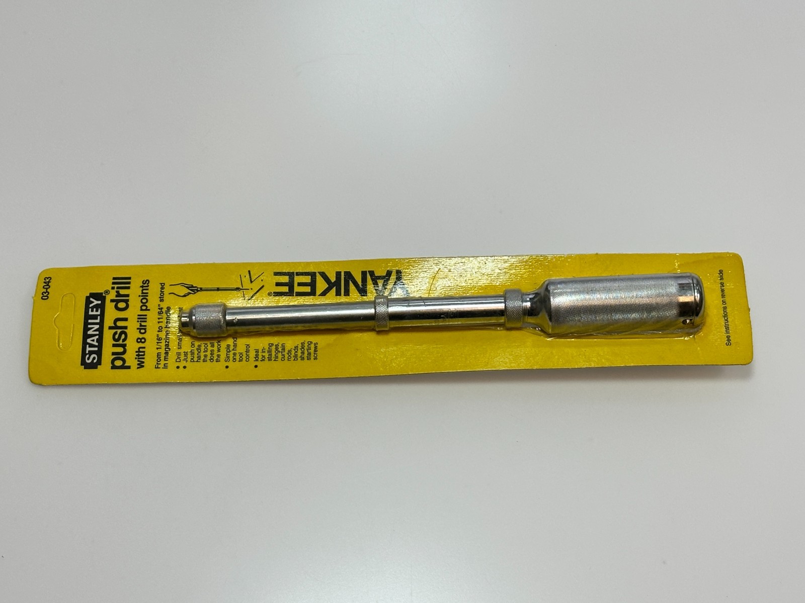 🇺🇸 Stanley Yankee USA Push Drill 03-043 w/ 8 Bits Drill Points - NEW Old Stock 🇺🇸 Stanley Yankee USA Push Drill 03-043 w/ 8 Bits Drill Points - NEW Old Stock