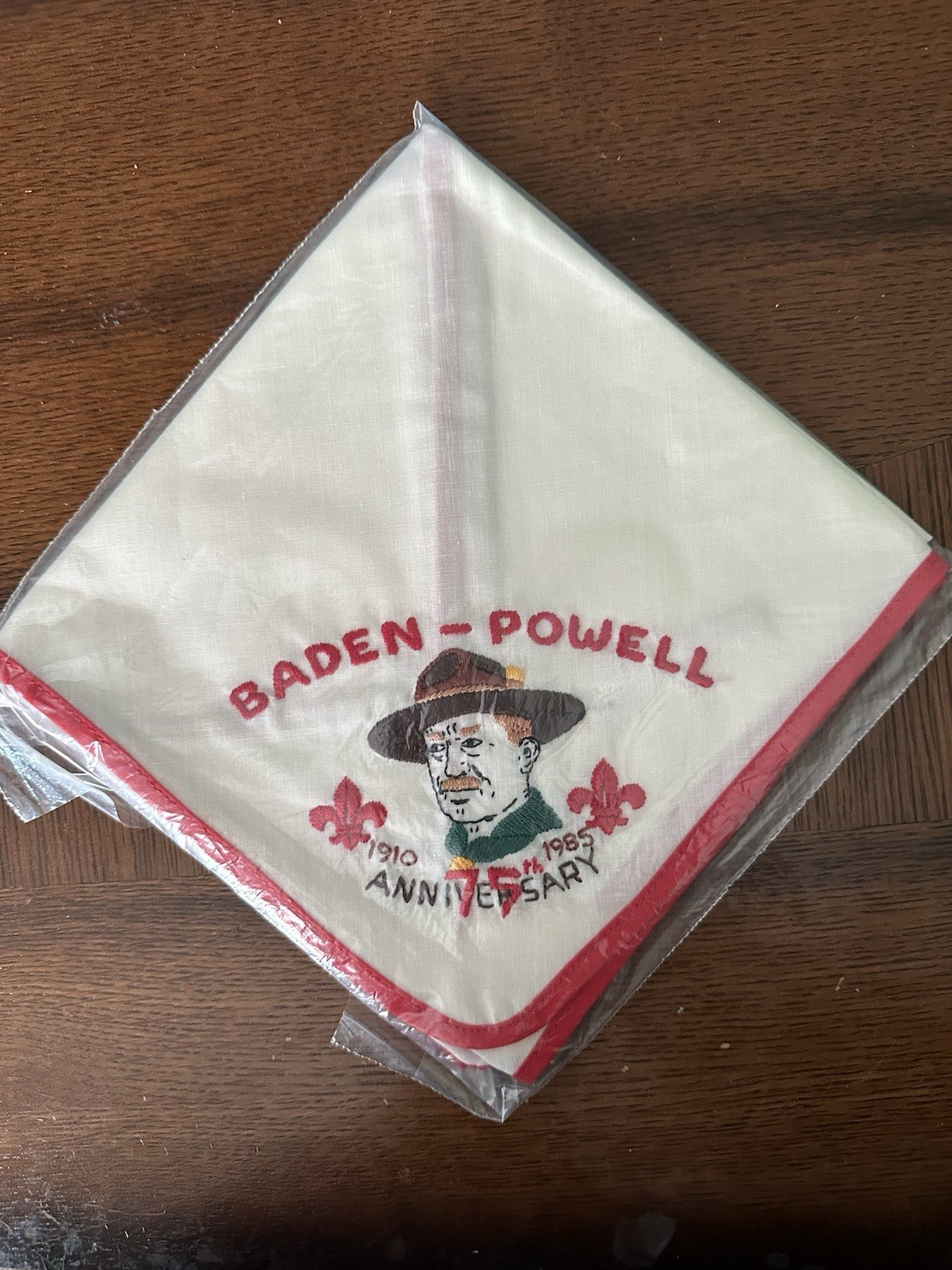 BSA 75th Anniversary 1985 Baden Powell Embroidered Chief Neckerchief BSA 75th Anniversary 1985 Baden Powell Embroidered Chief Neckerchief