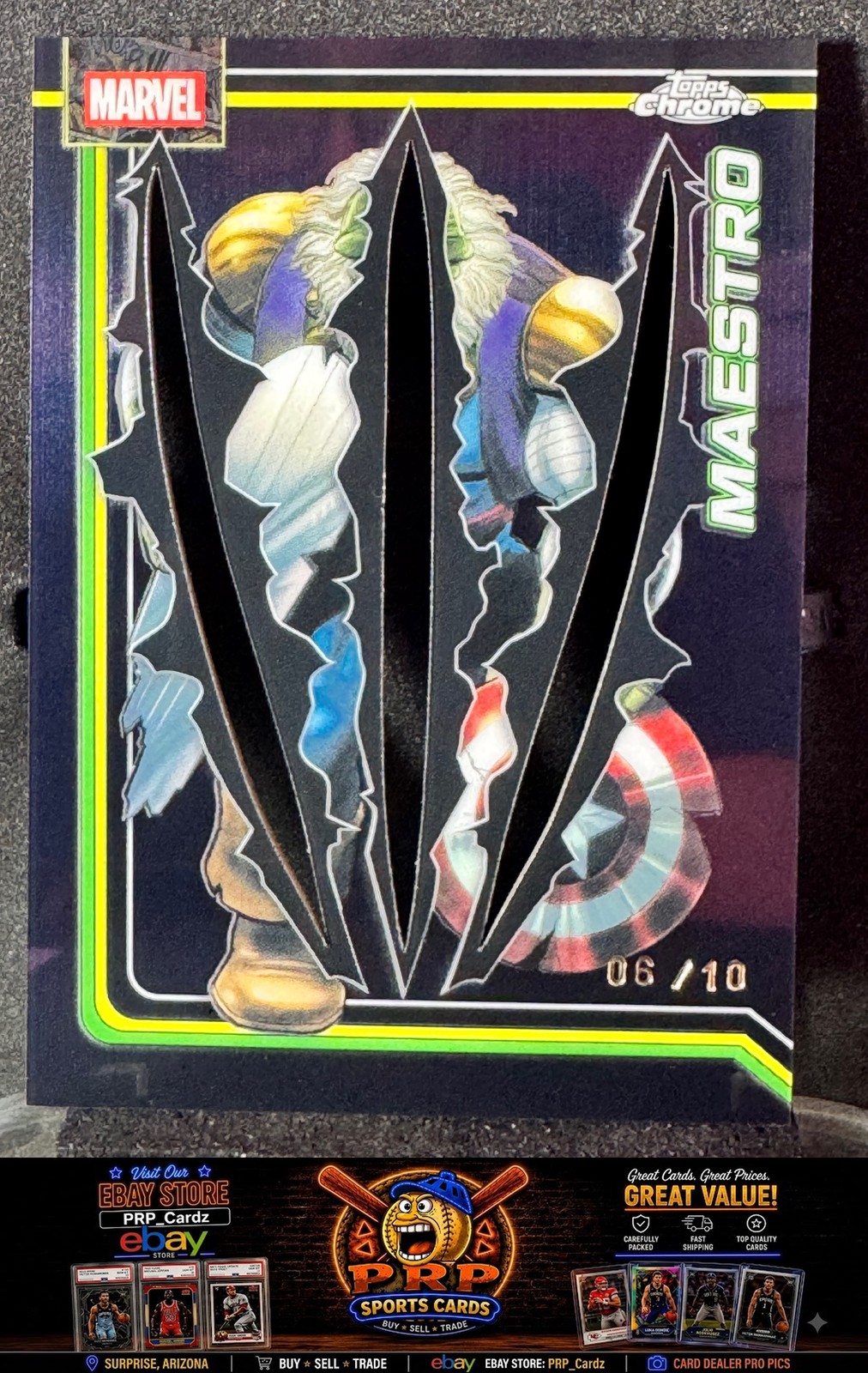 2026 Topps Chrome Marvel Maestro #133 Clawed Black Chrome /10 06/10 SSP
