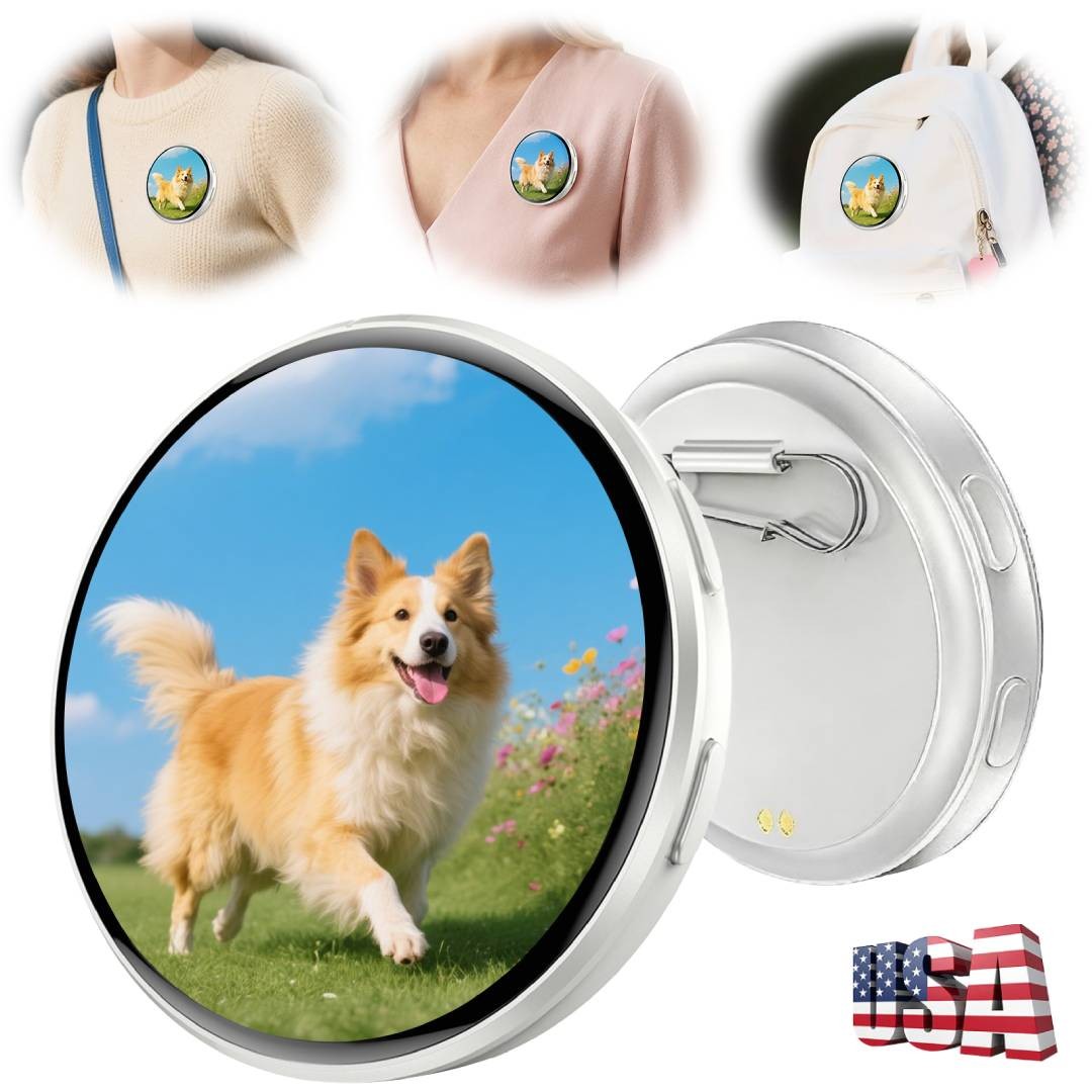 Electronic Badge,Digital Badge,Smart E-Badge LED Anime Pin with HD Touchscreen