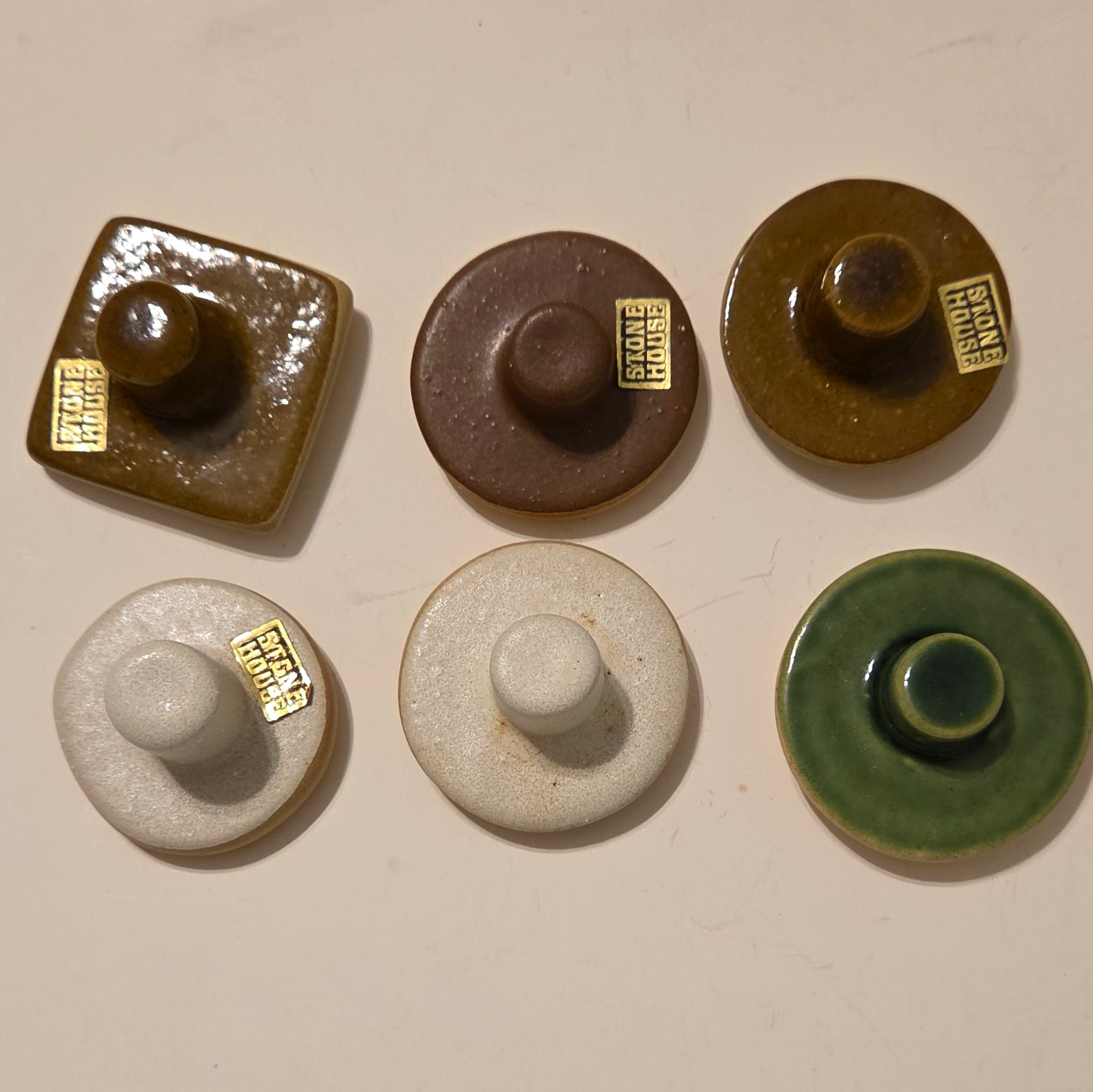 stone house Cookie Art Stoneware Cookie Stamps Set of 6 w/ Handle, Animal & Sun