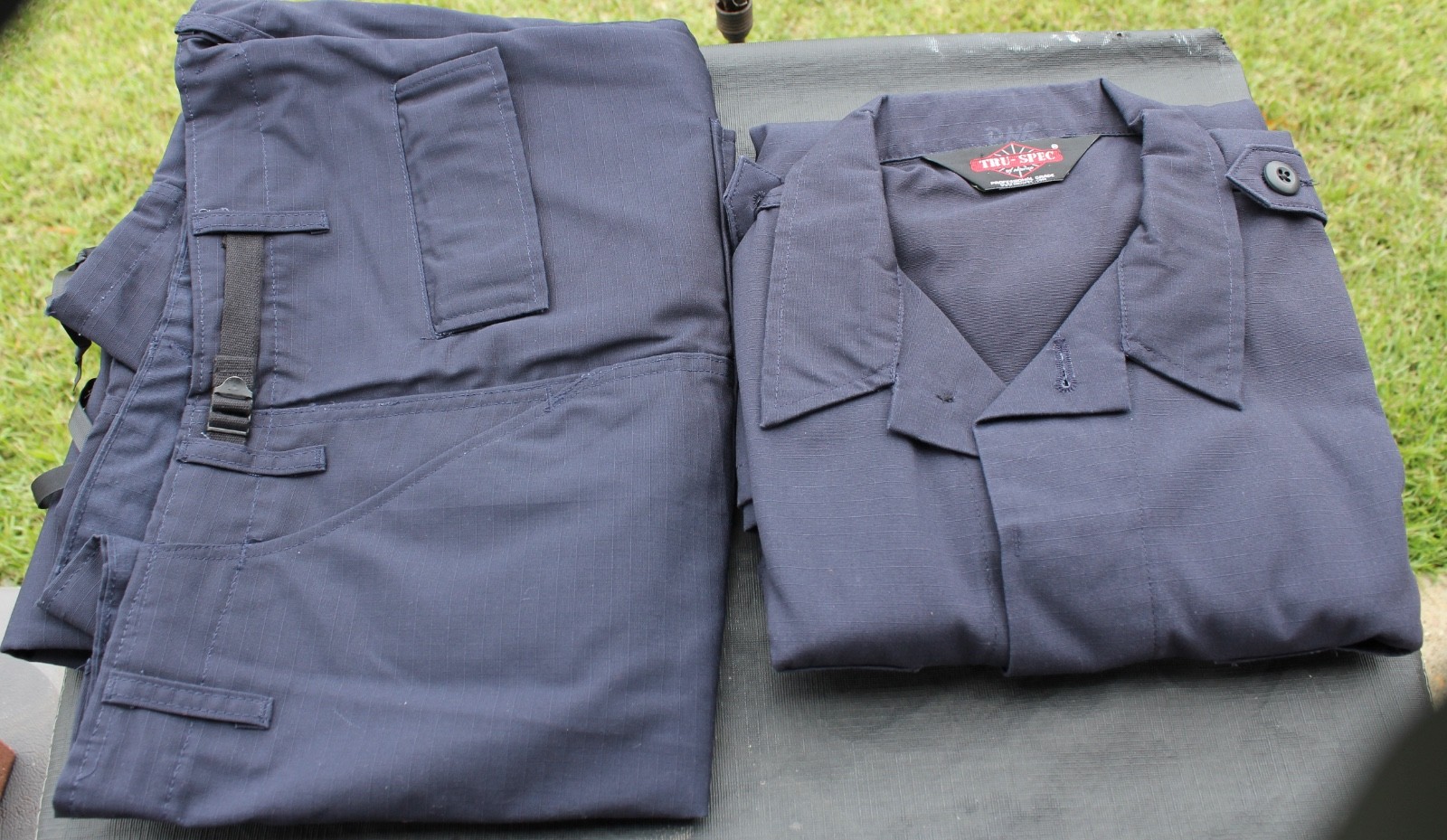 Men's Tru-Spec Military Tech Jacket and Pants Set  Navy Blue Size L Waist 35-39