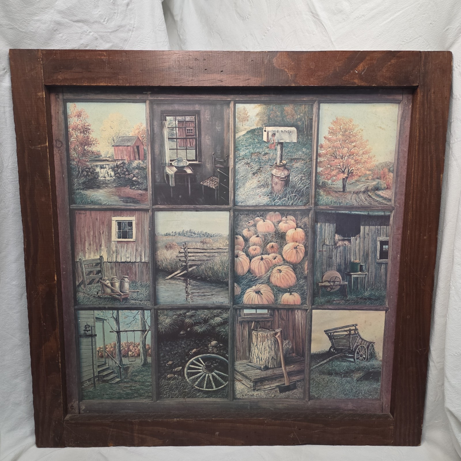 Vintage 1970-80's Homco B. Mitchell 4 Seasons Window Pane 25