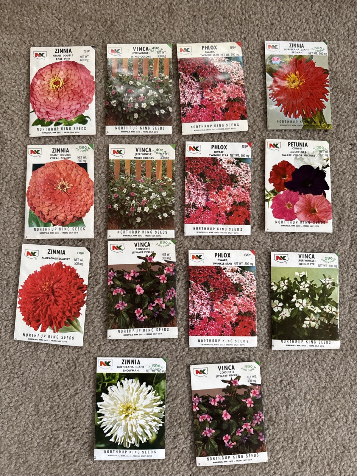 14 Unopened Vintage Seed Packets 1978-1980 Northrup King Seeds