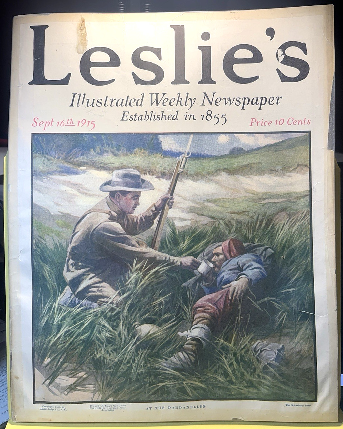 1915 LESLIE'S ILLUSTRATED WEEKLY NEWSPAPER SEPTEMBER 16TH SINCE 1855 BABE RUTH 