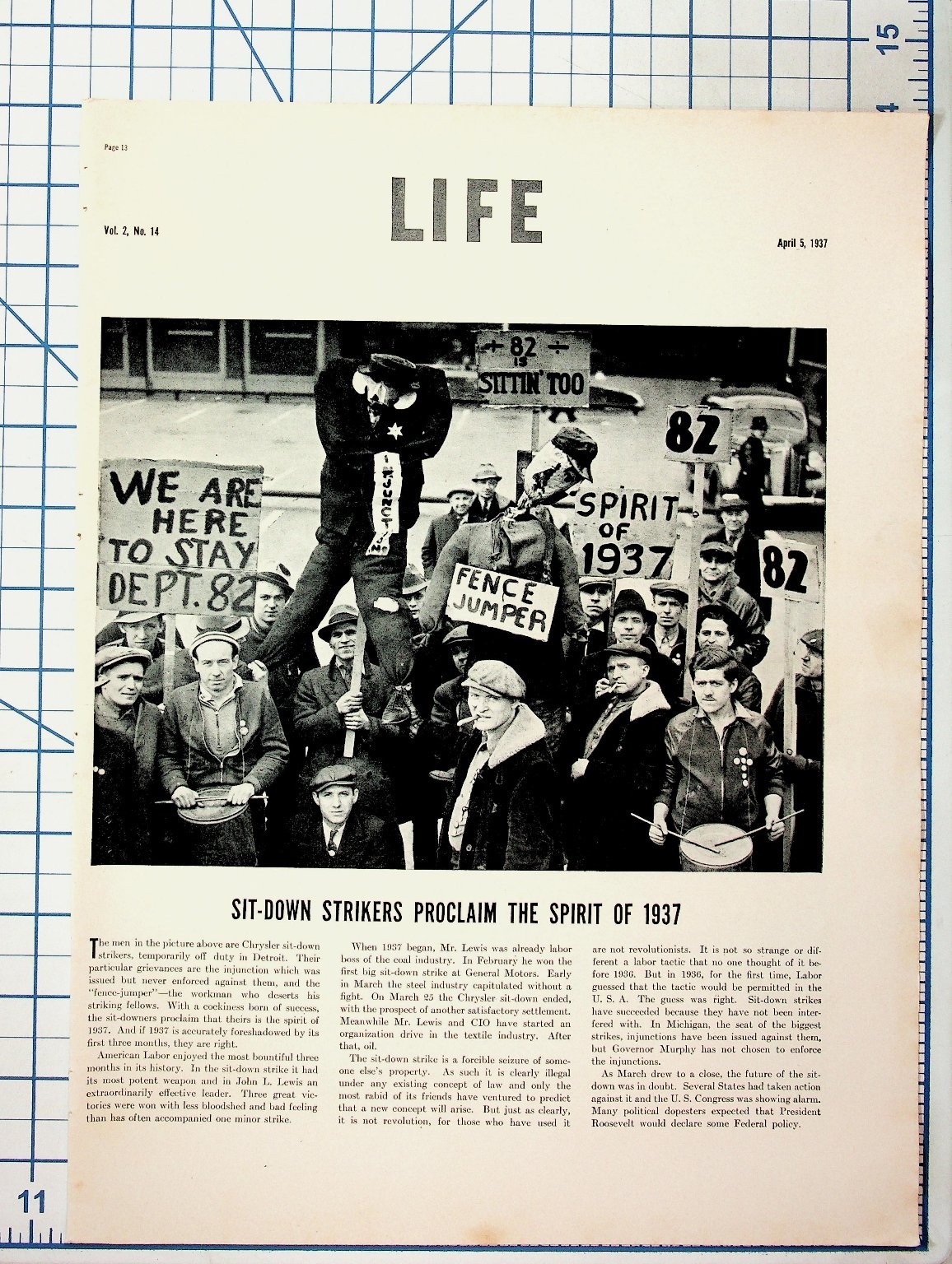 1937 Sit-Down Strike Chrysler Detroit Labor History Print Article 1937 Sit-Down Strike Chrysler Detroit Labor History Print Article