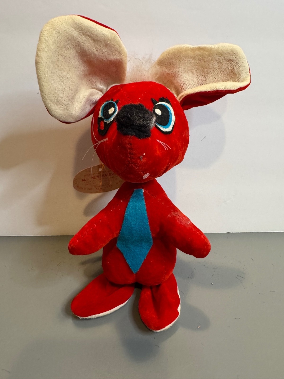Vtg 1960s Fun-World Huggles Red Mouse Plush Sawdust Filled Toy Japan W/ Tag Vtg 1960s Fun-World Huggles Red Mouse Plush Sawdust Filled Toy Japan W/ Tag