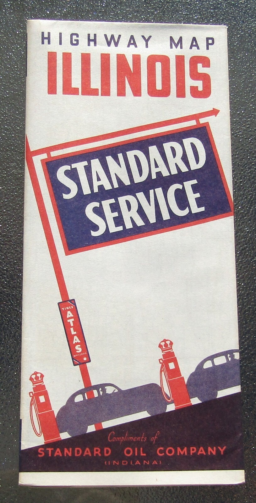 1940 Standard Oil Company Standard Service ILLINOIS Highway Road Map UNUSED Look