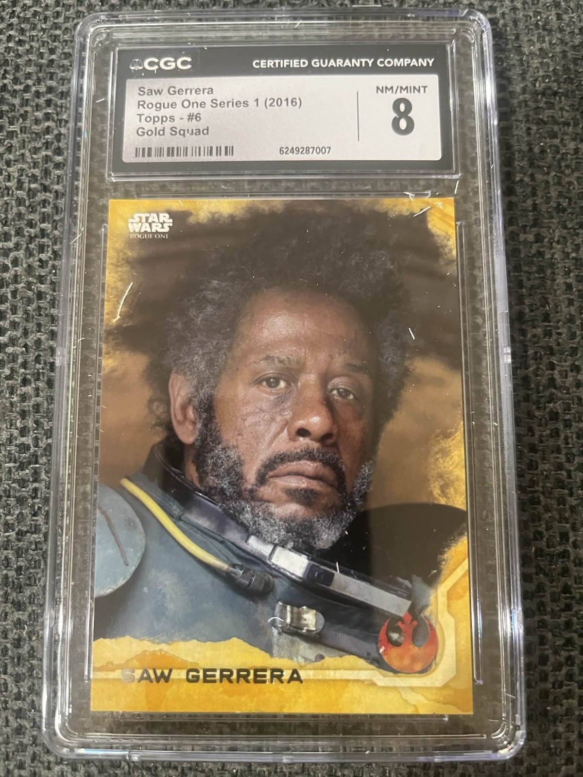 2016 Topps Rogue One Series 1 #6 SAW GERERRA Gold Squad #34/50 CGC 8 NM/MINT RC