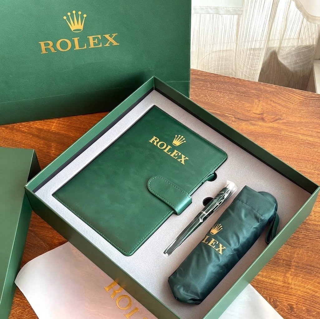 Rolex Executive VIP Gift Set Green Journal Pen Umbrella Luxury Box Rare Rolex Executive VIP Gift Set Green Journal Pen Umbrella Luxury Box Rare