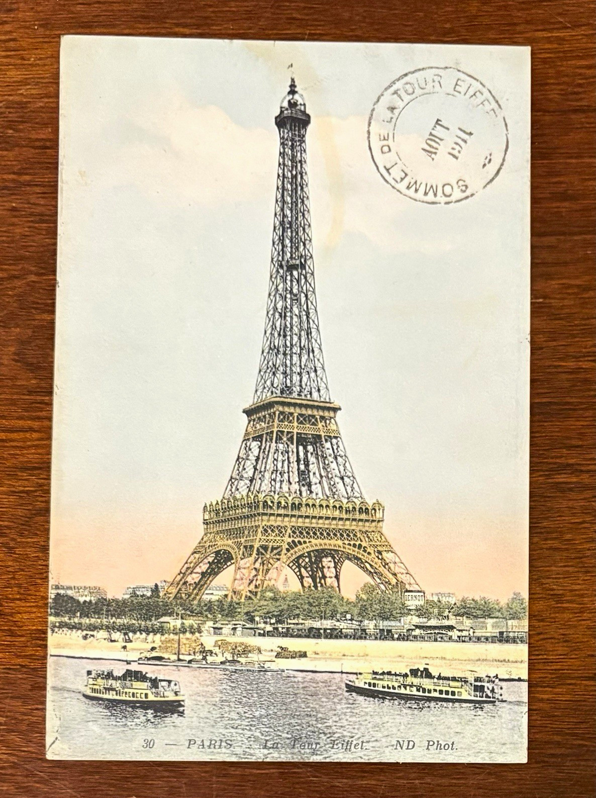 ND Photo Paris Eiffel Tower Postcard Divided Back Posted 1911 5.5 x 3.5\