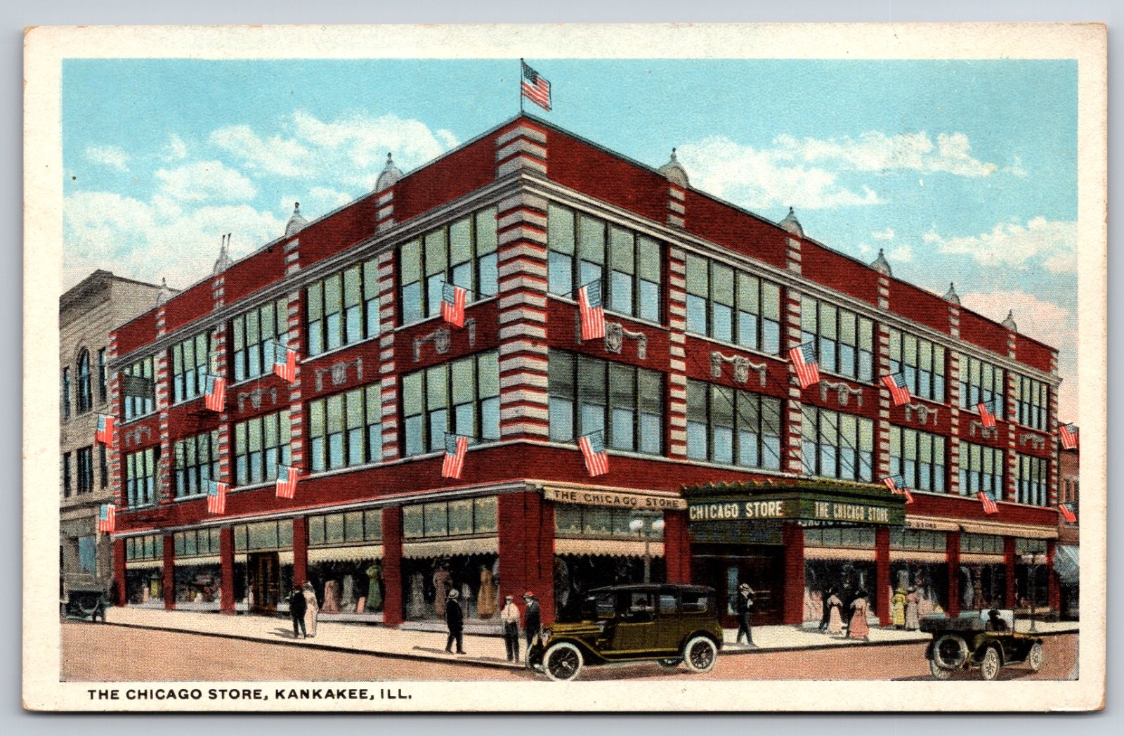 Kankakee Illinois The Chicago Store Building Department Store Postcard