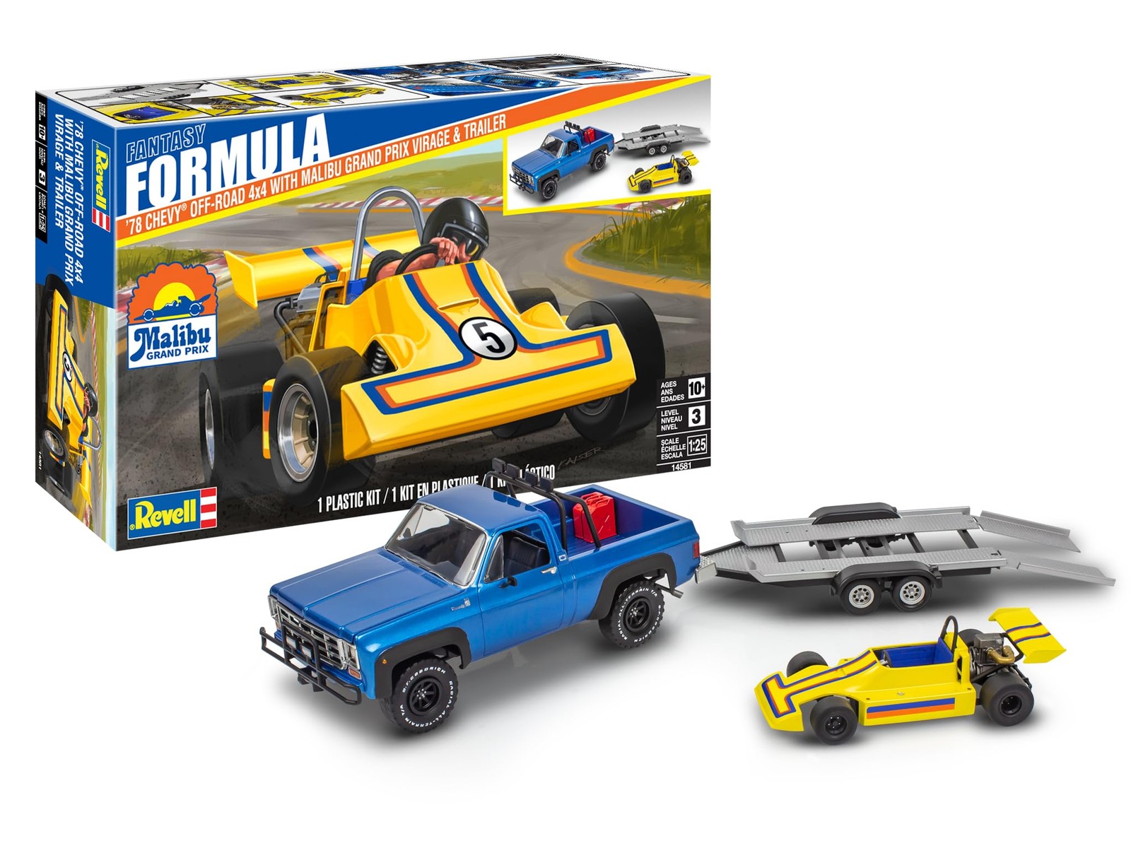 Revell 14581 '78 Chevy Off-Road 4x4 with Malibu Grand Prix Trailer – 1:25 Scale Revell 14581 '78 Chevy Off-Road 4x4 with Malibu Grand Prix Trailer – 1:25 Scale