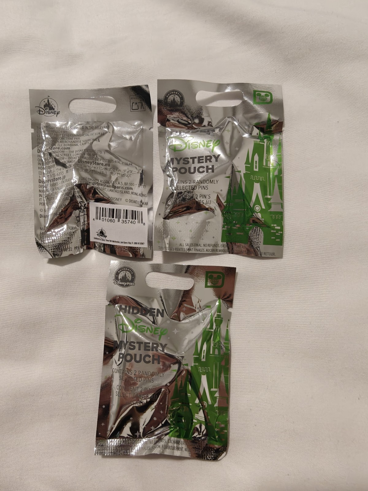 Lot of 3 Disney Parks 2026 Hidden Disney Mystery Pouch Wave A Green Castle NEW Lot of 3 Disney Parks 2026 Hidden Disney Mystery Pouch Wave A Green Castle NEW