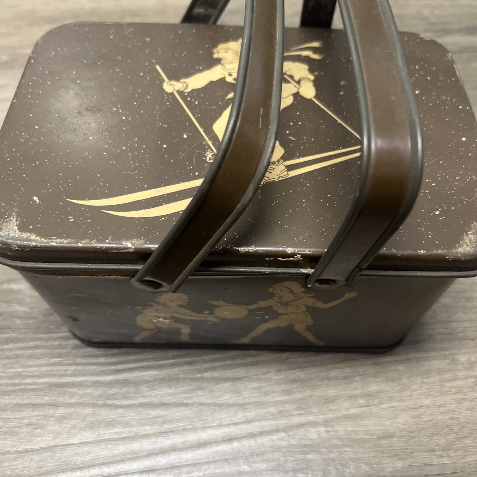 1940s Girl Scout Metal Lunch Box Metal Container Used During WW2 (OK)